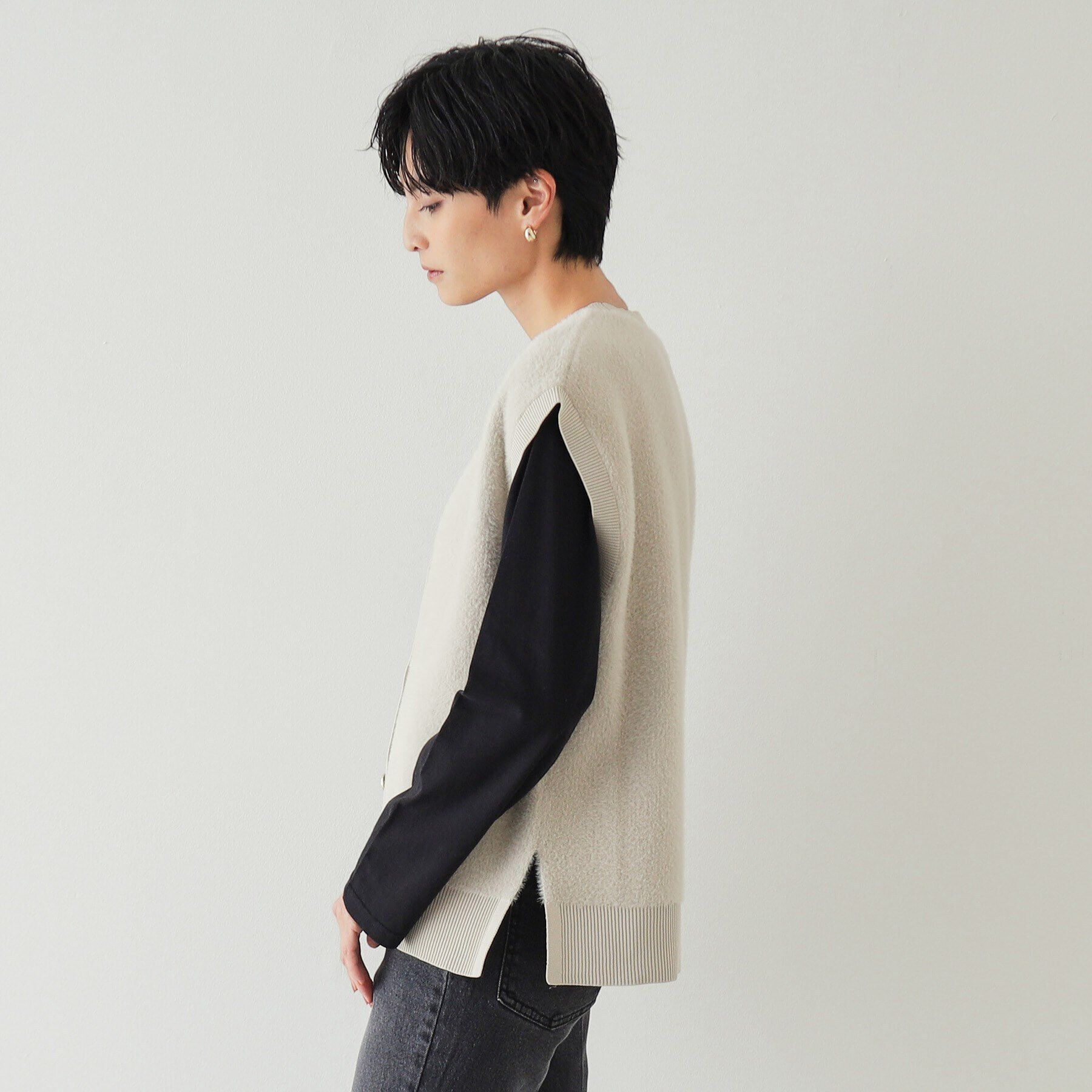 OPAQUE.CLIP「フェザーヤーンニットベスト【洗濯機洗い可】」|ベスト・ジレ|
