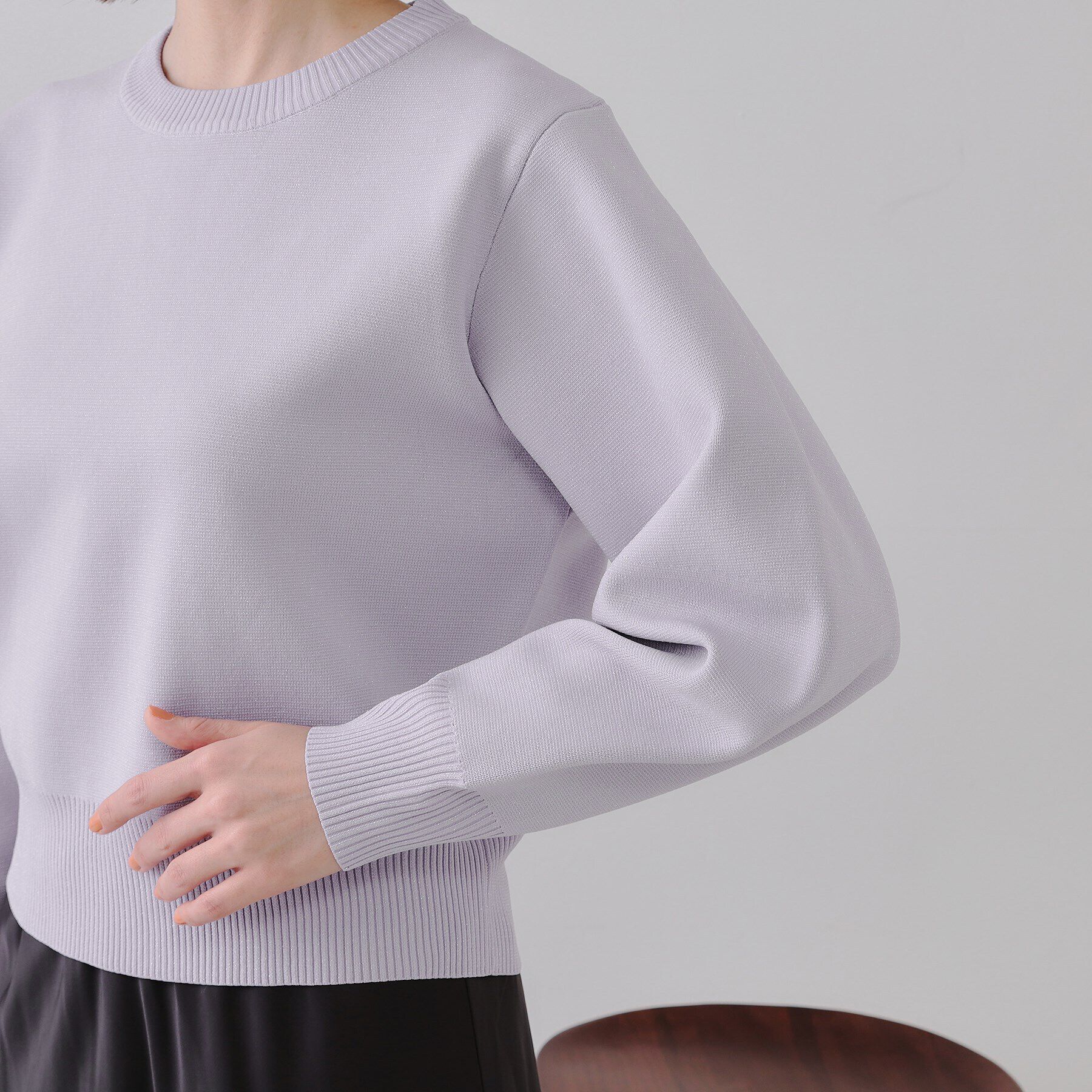 OPAQUE.CLIP「ラメボリュームスリーブニット【洗濯機洗い可】」|ニット・セーター|