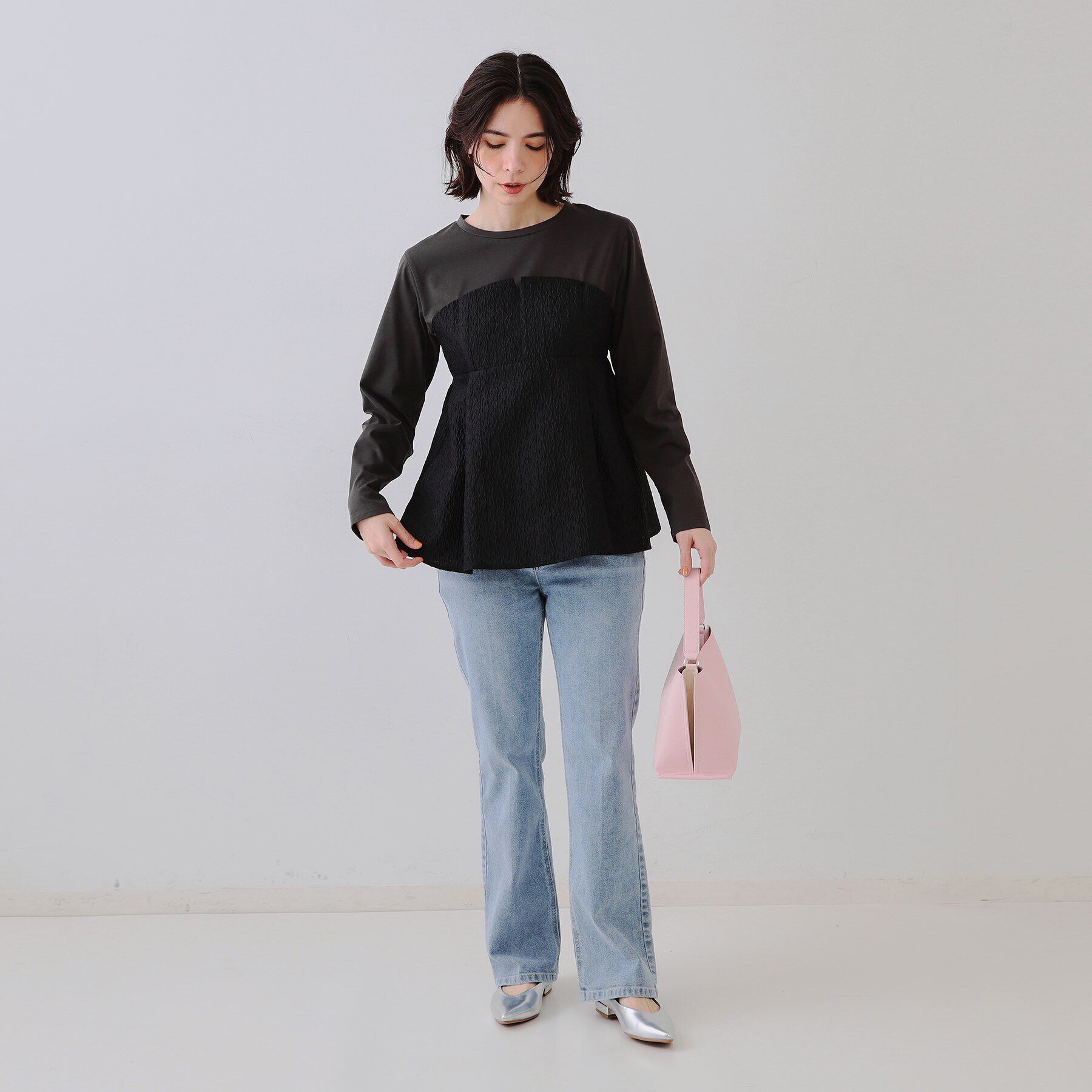 OPAQUE.CLIP「ジャカードビスチェドッキングトップス【洗濯機洗い可】」|Tシャツ・カットソー|