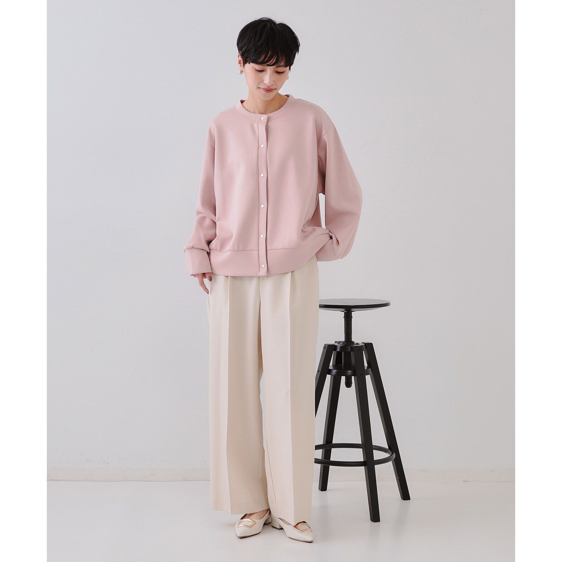 OPAQUE.CLIP「スナップボタンカーディガン【洗濯機洗い可】」|カーディガン|