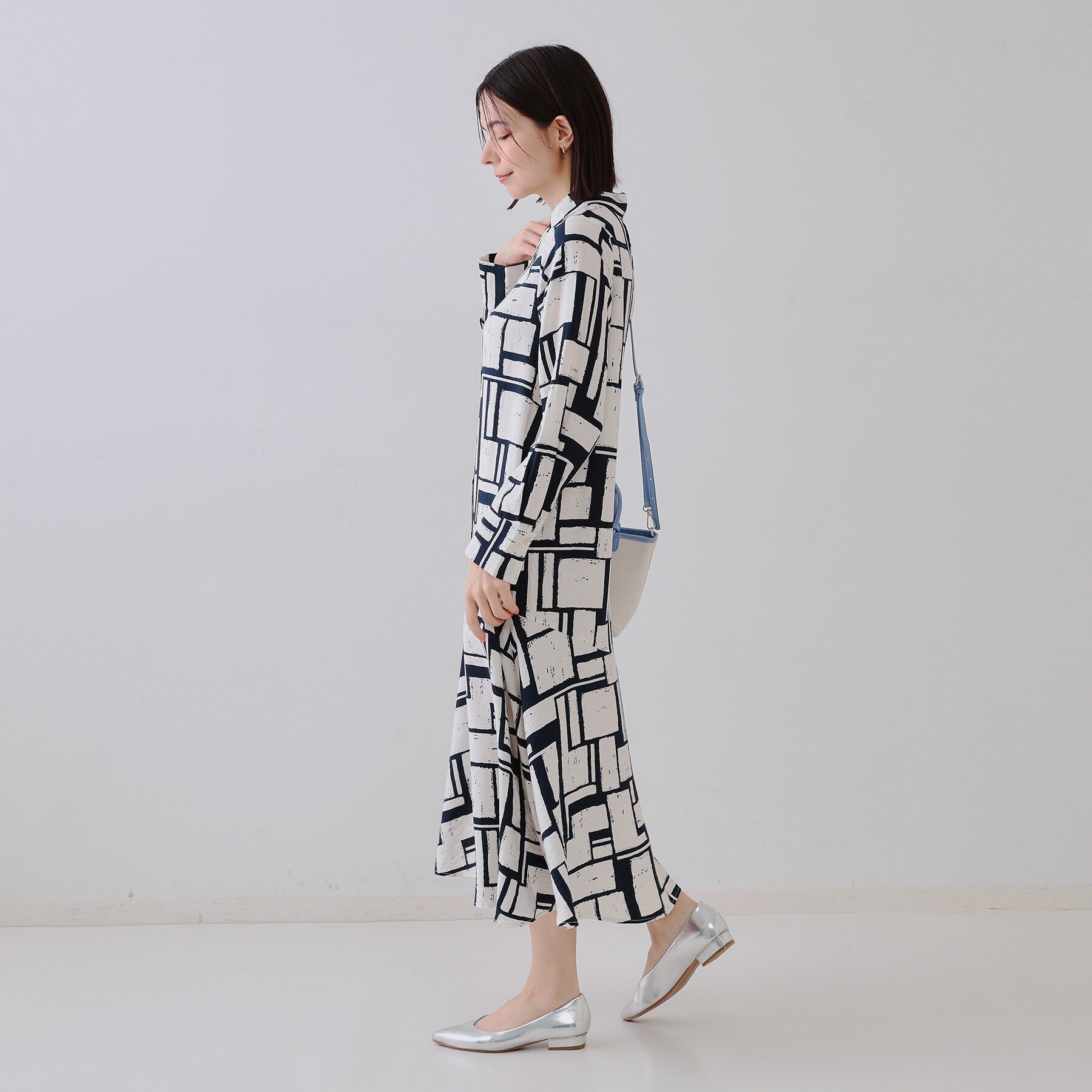 OPAQUE.CLIP「ジオメトリックプリントワンピース」|ワンピース|