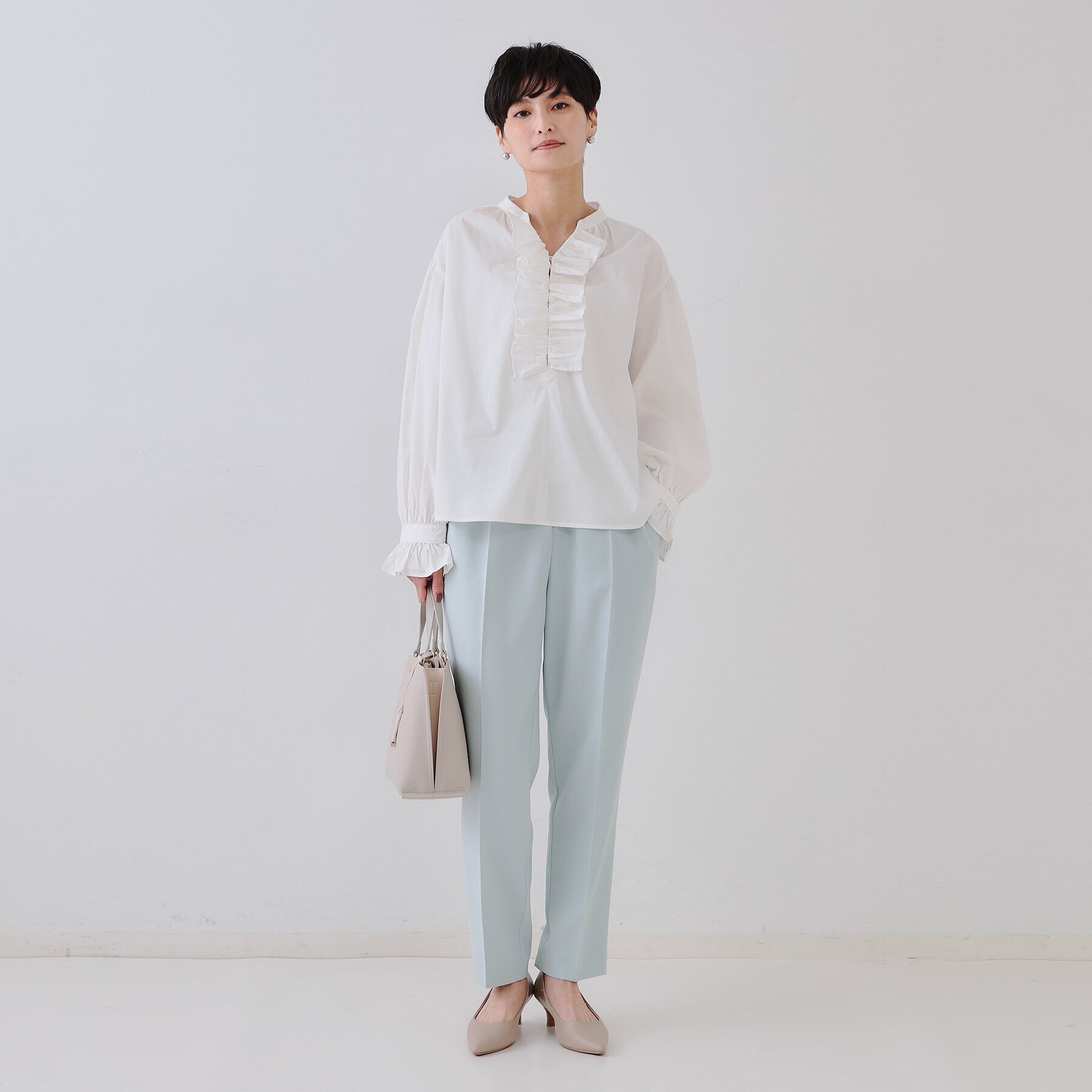 OPAQUE.CLIP「フロントフリルブラウス【洗濯機洗い可】」|シャツ・ブラウス|