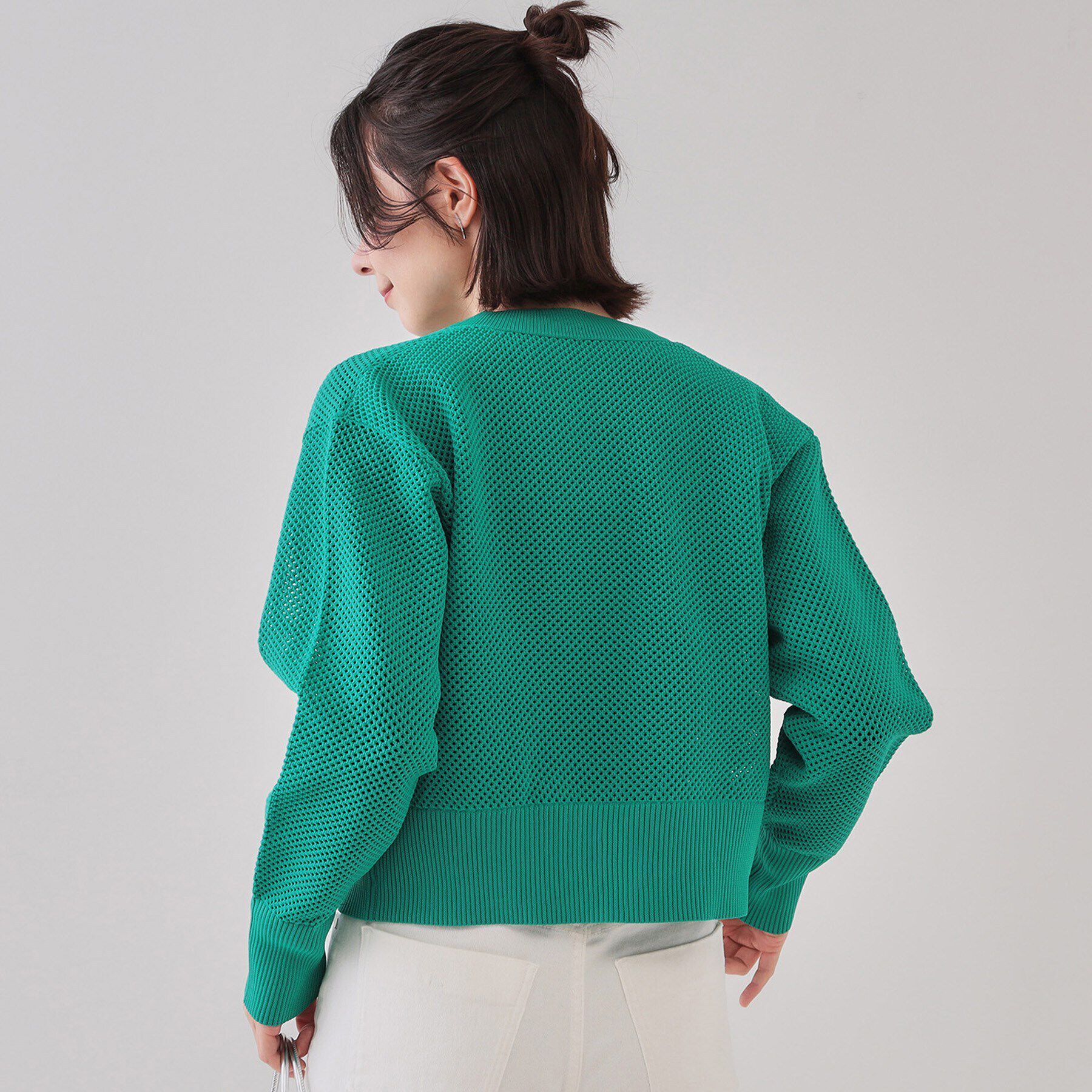 OPAQUE.CLIP「メッシュZIPニットカーディガン【洗濯機洗い可】」|カーディガン|