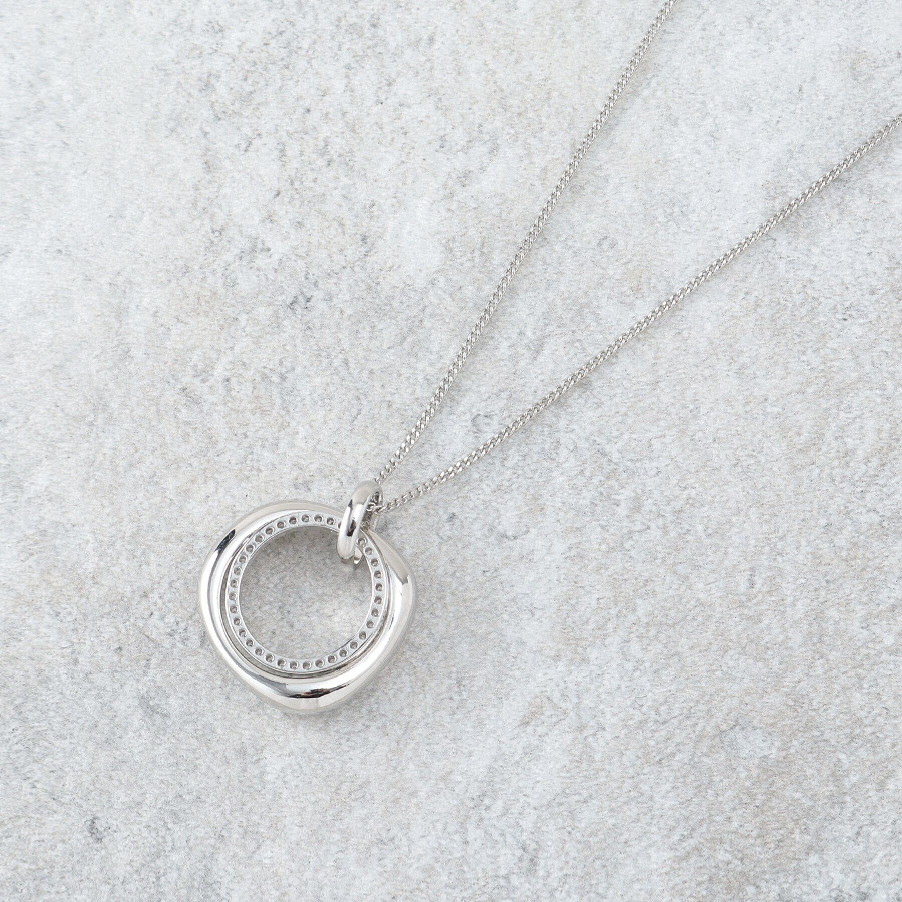 OPAQUE.CLIP「メタルビジューリングネックレス」|ネックレス|シルバー(006)