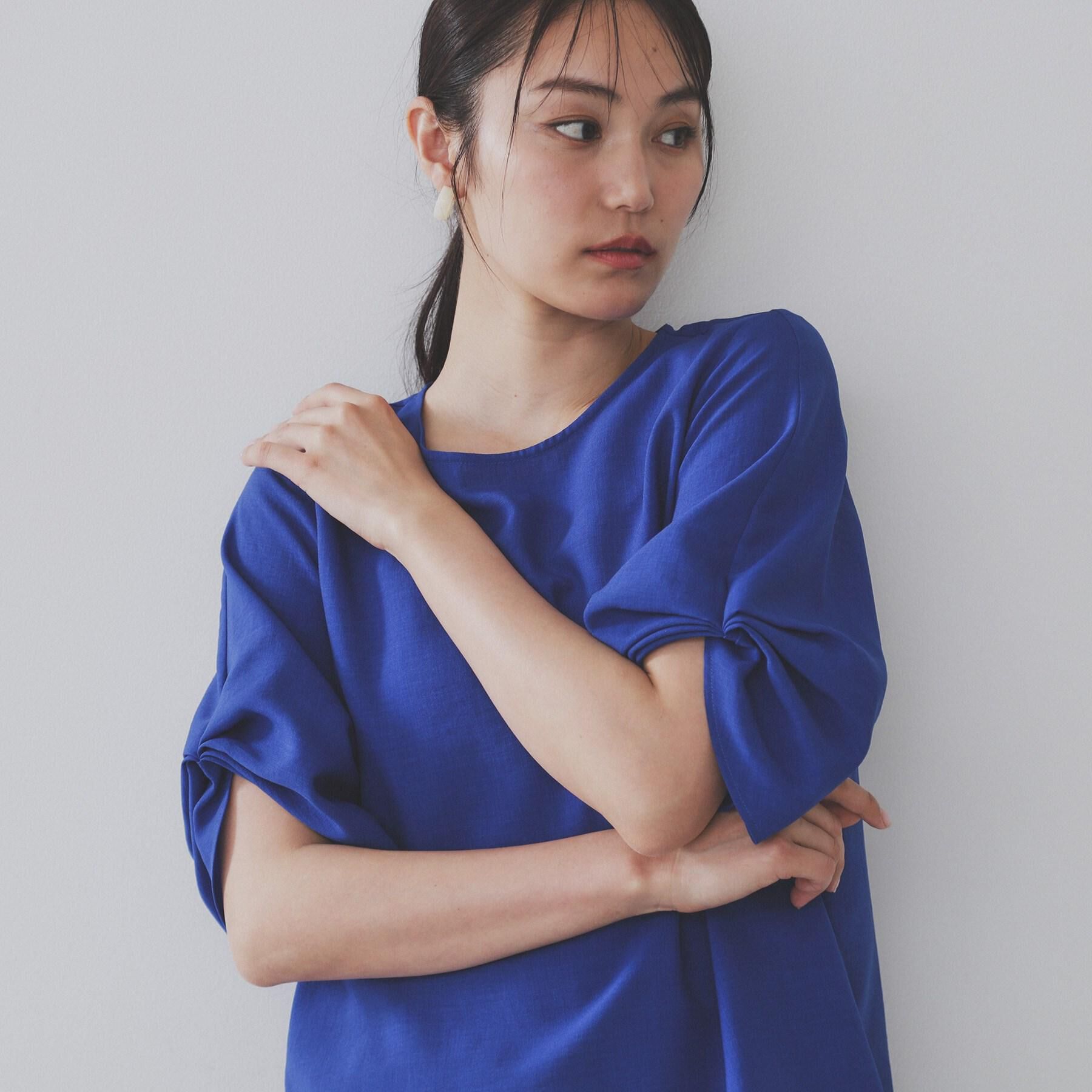 OPAQUE.CLIP「リネンライクタックスリーブブラウス【洗濯機洗い可/吸水速乾/接触冷感】」|シャツ・ブラウス|