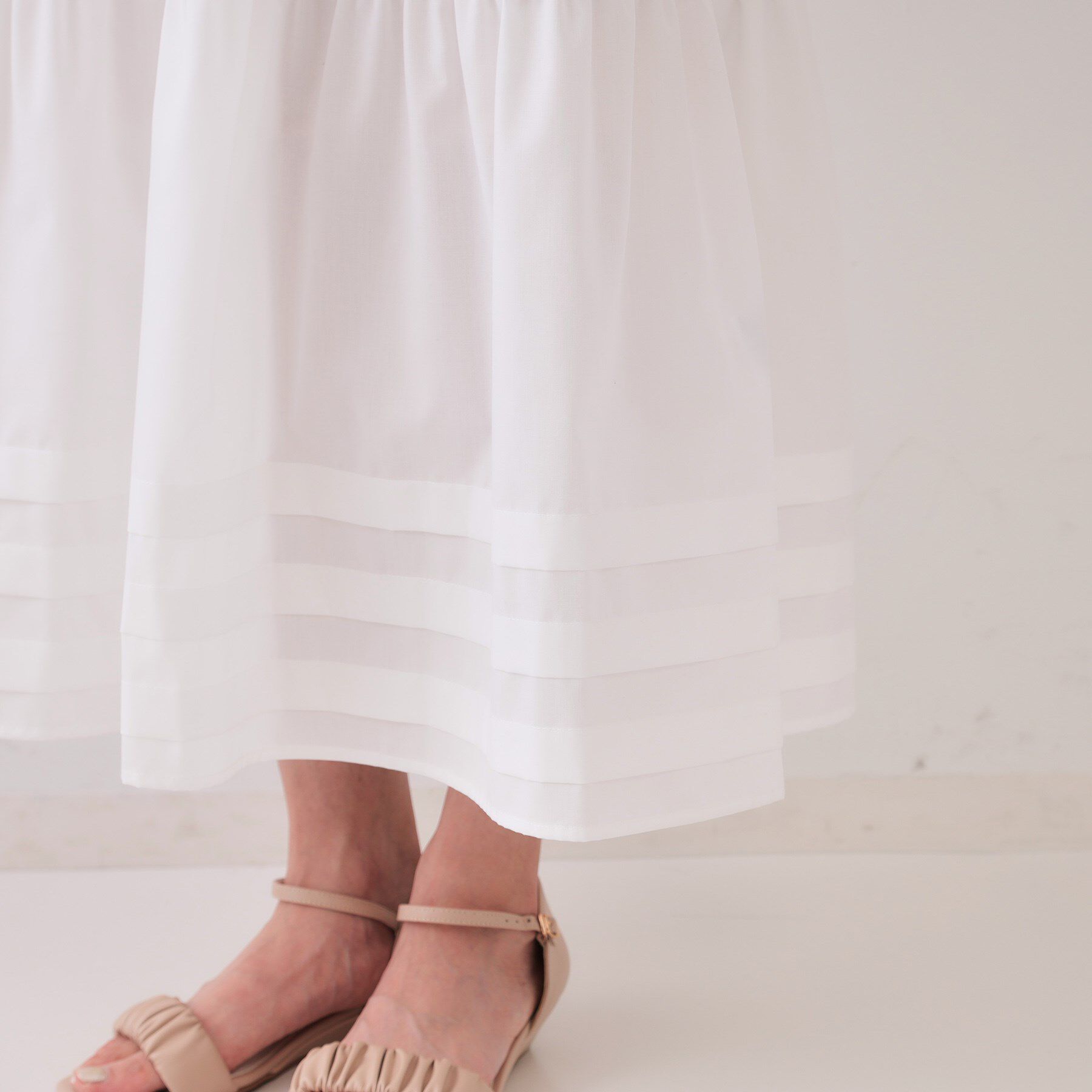 OPAQUE.CLIP「裾タックティアードシャツワンピース【洗濯機洗い可】」|ワンピース|