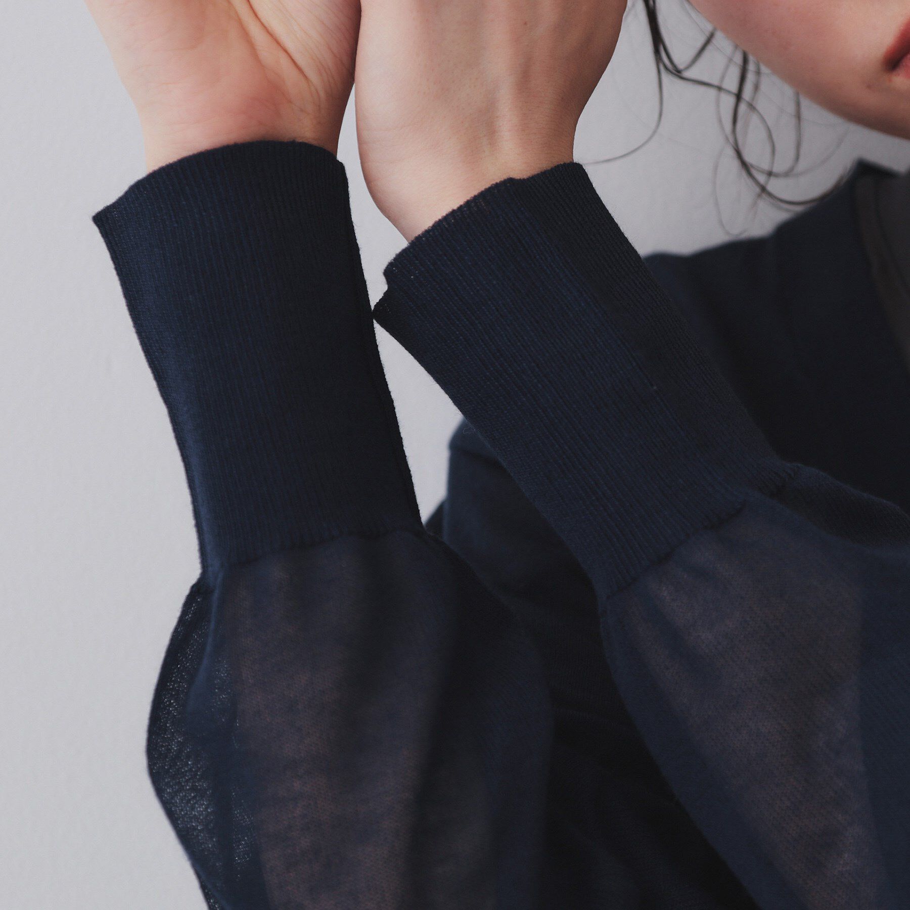 OPAQUE.CLIP「ポケットシアーニットカーディガン【洗濯機洗い可】」|カーディガン|