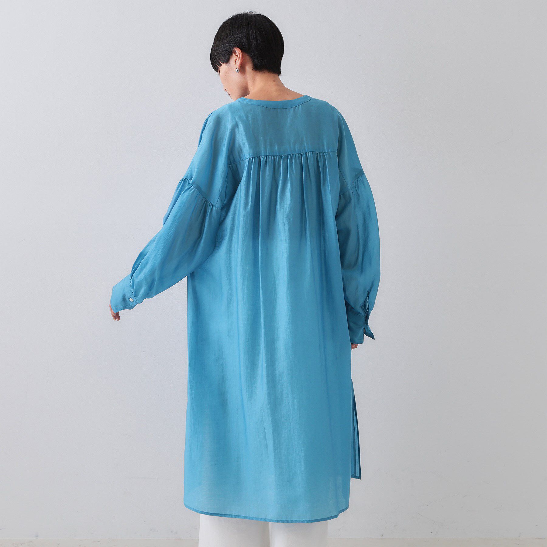 OPAQUE.CLIP「シアーシャツワンピース【洗濯機洗い可】」|ワンピース|