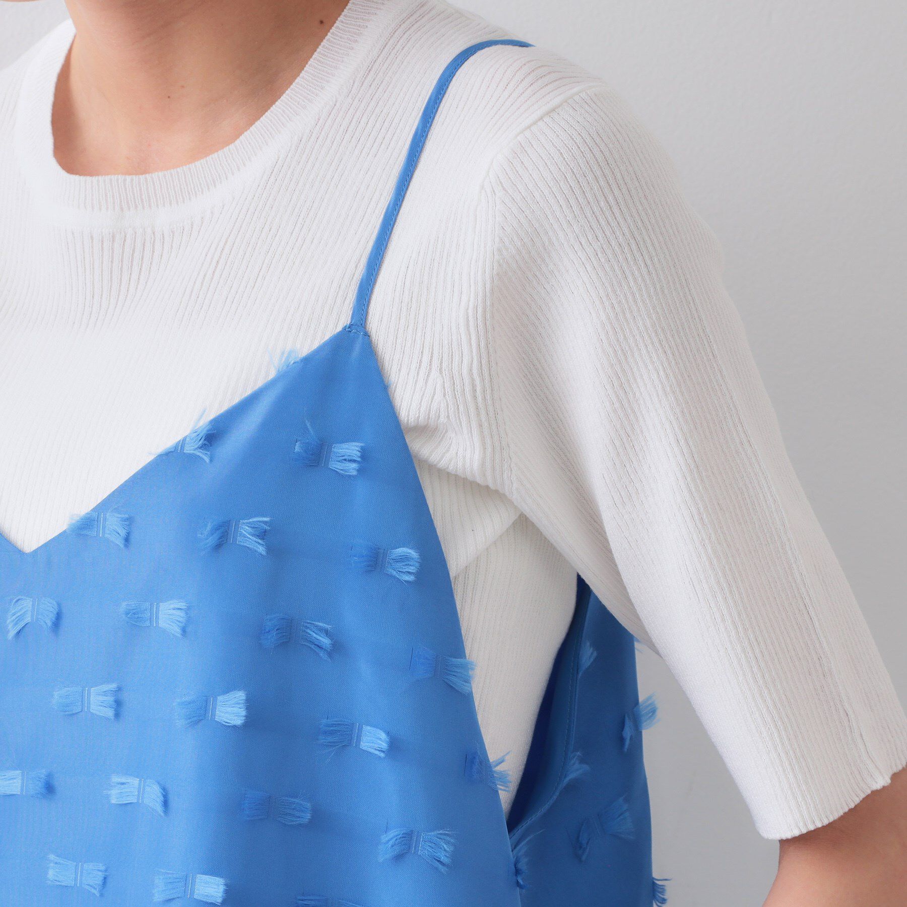 OPAQUE.CLIP「リボンジャカードキャミワンピース【洗濯機洗い可】」|ワンピース|