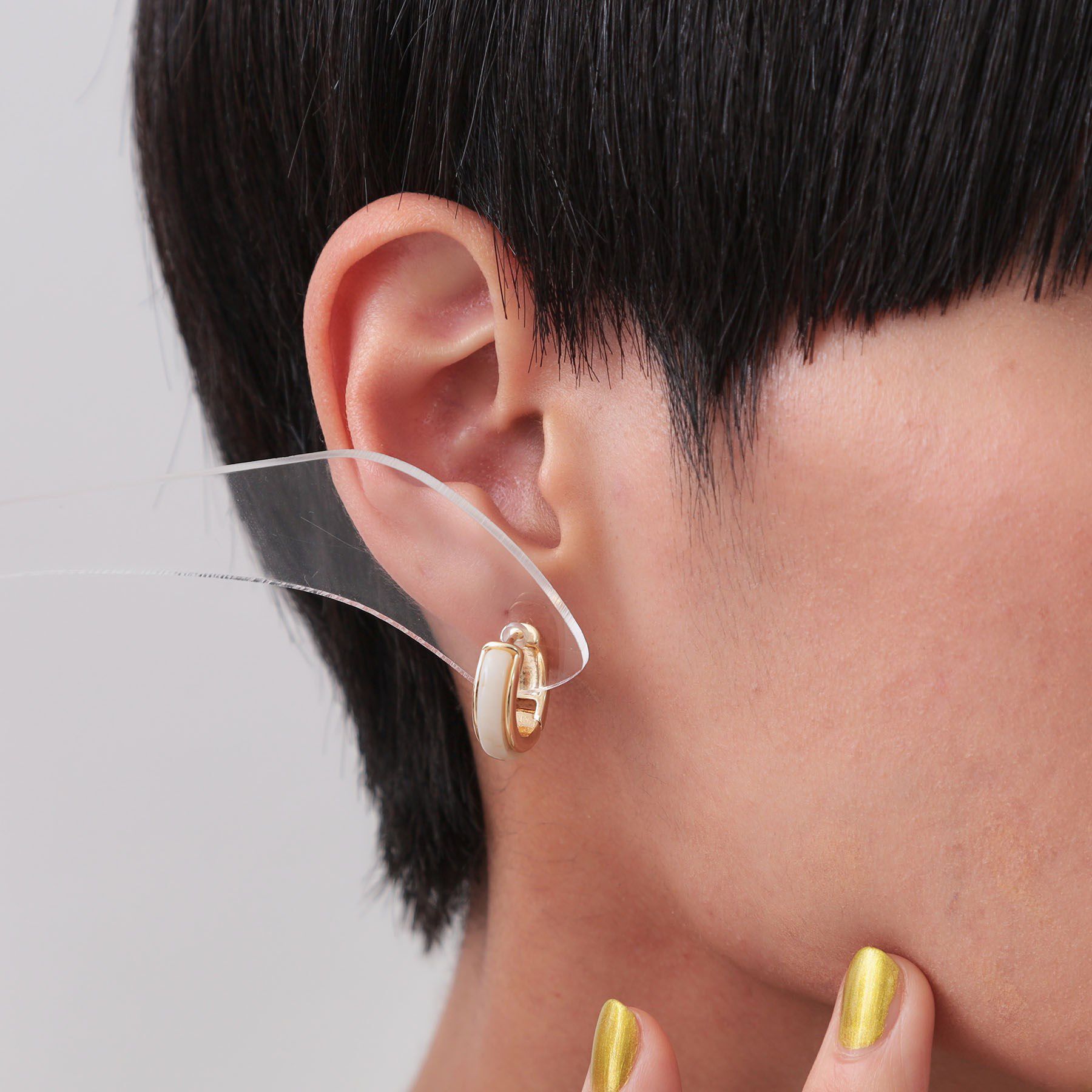 OPAQUE.CLIP「ワンタッチ カラーマーブルピアス」|ピアス|