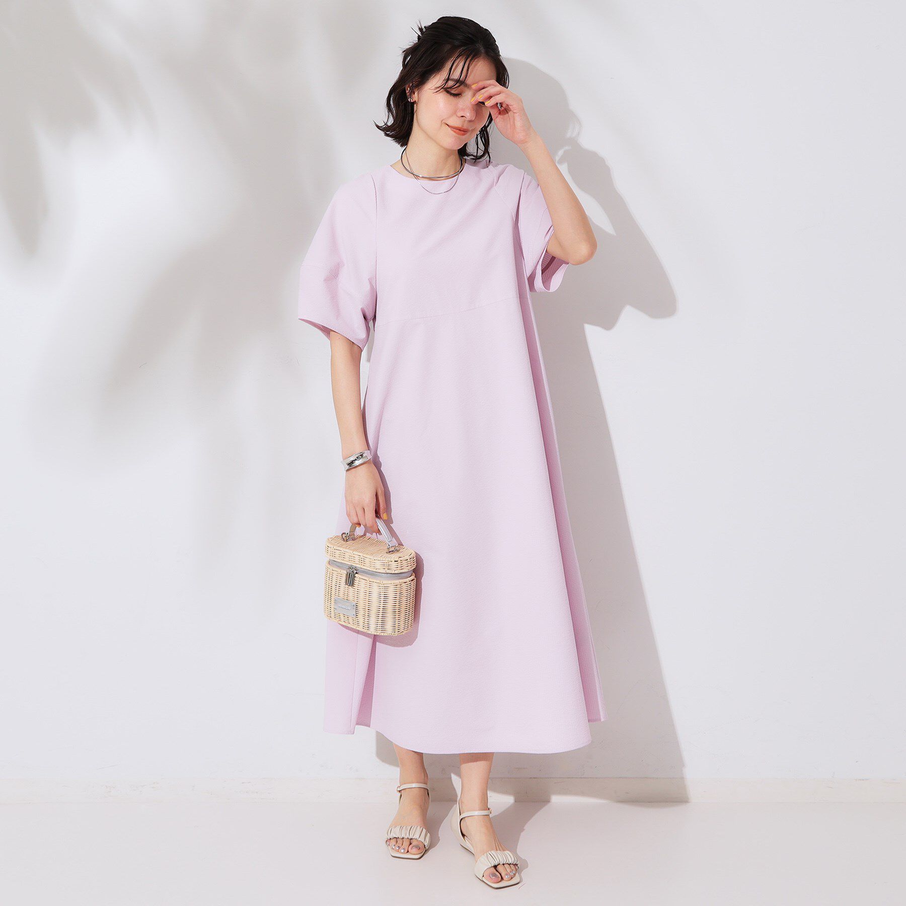 OPAQUE.CLIP「サッカーストライプワンピース【吸水速乾/イージーアイロン/洗濯機洗い可】」|ワンピース|