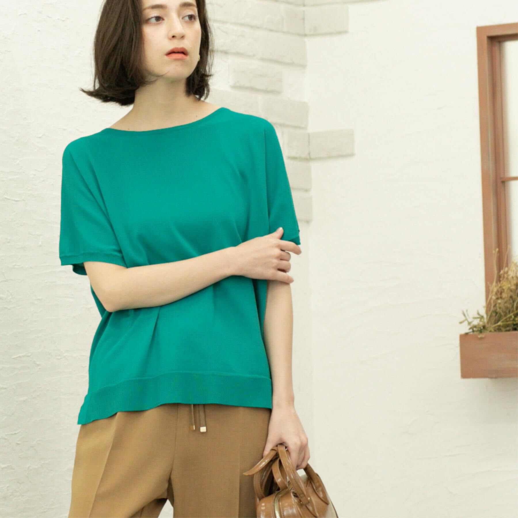 OPAQUE.CLIP「《6色展開/S-LLサイズ》ドルマンスリーブニット【UV/接触冷感/洗濯機洗い可/抗ピル】」|ニット・セーター|