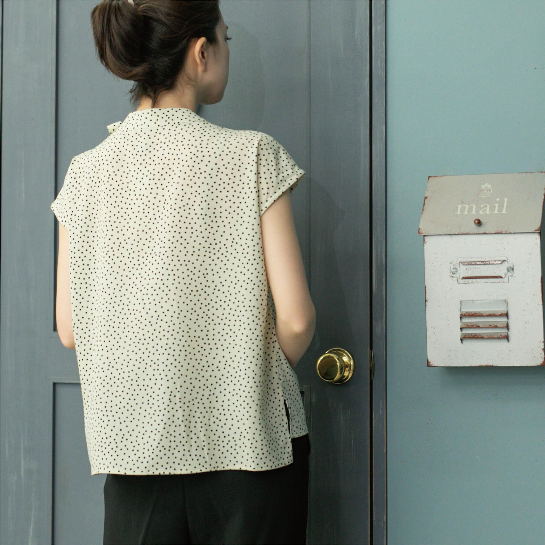 OPAQUE.CLIP「ラッピングボウタイドットブラウス【洗濯機洗い可】」|シャツ・ブラウス|