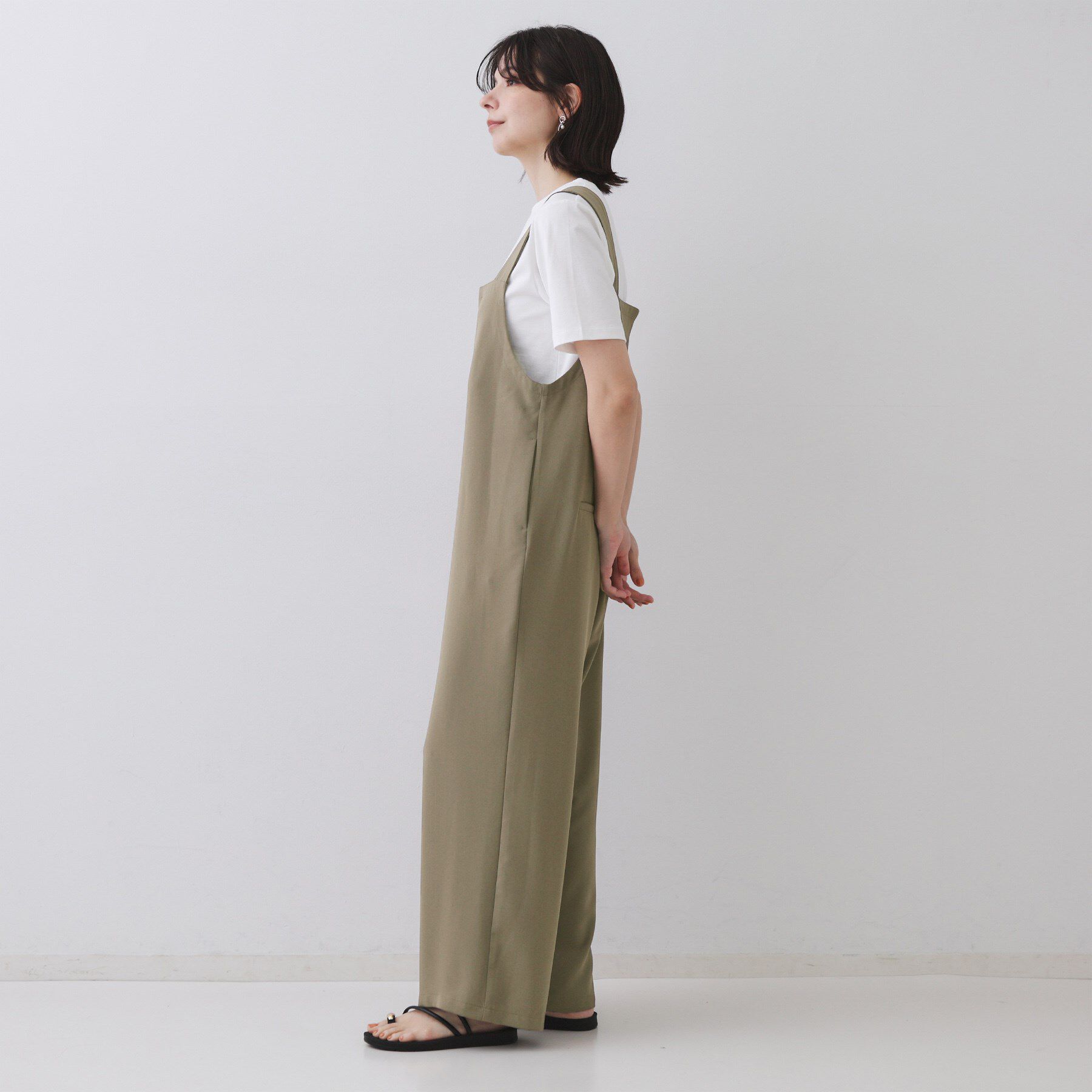 OPAQUE.CLIP「イージーサロペット【洗濯機洗い可】」|オールインワン|