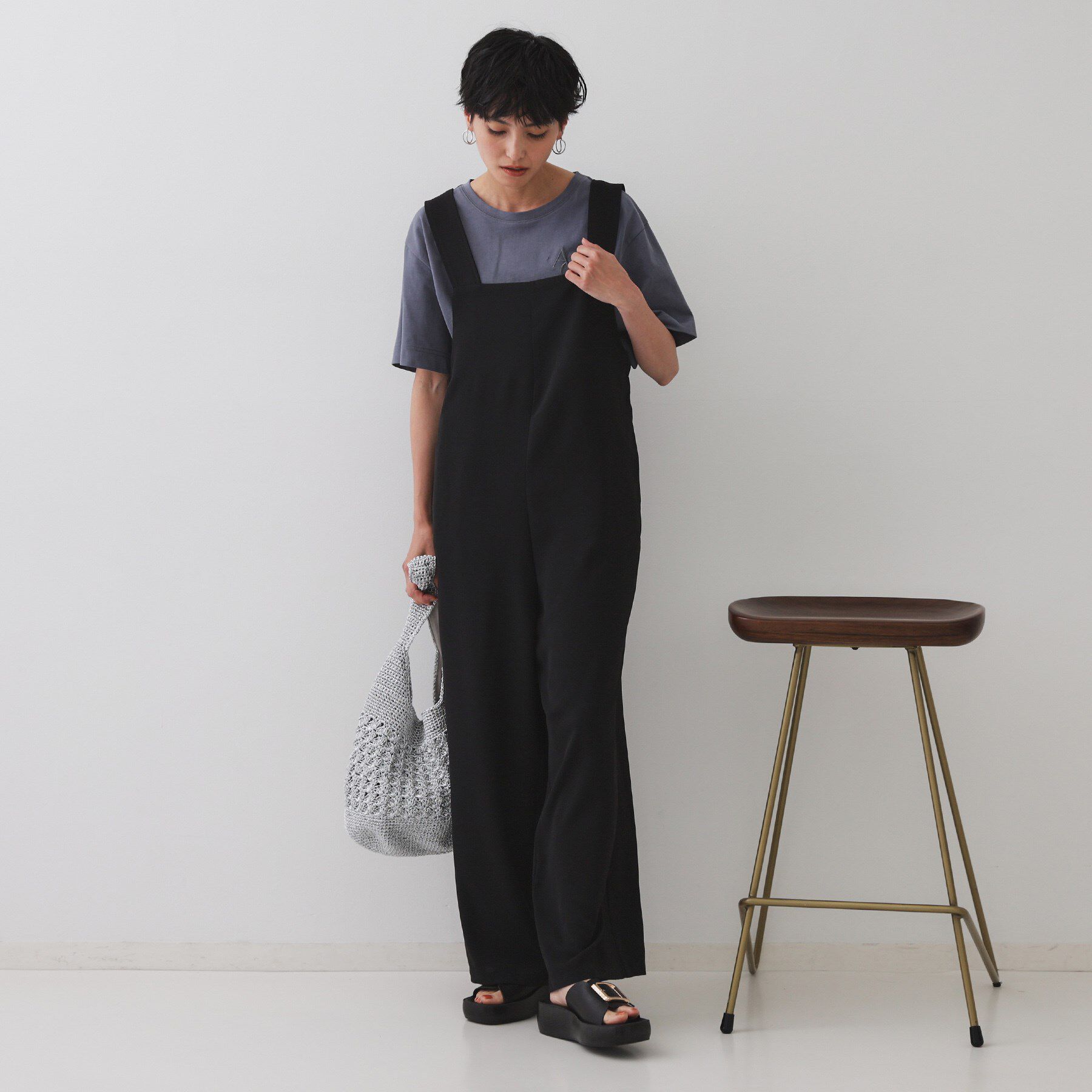 OPAQUE.CLIP「イージーサロペット【洗濯機洗い可】」|オールインワン|