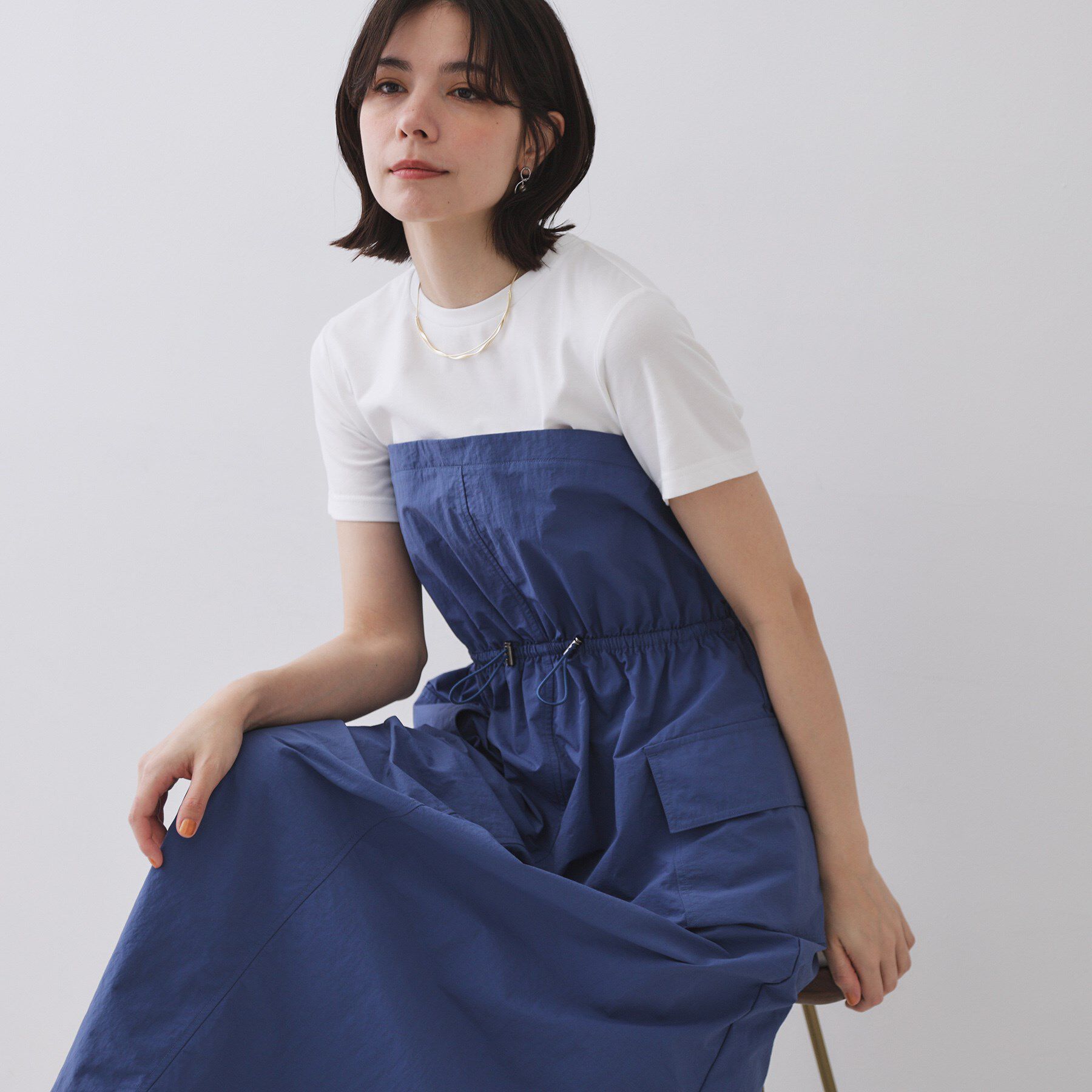 OPAQUE.CLIP「ドッキングワンピース【洗濯機洗い可】」|ワンピース|