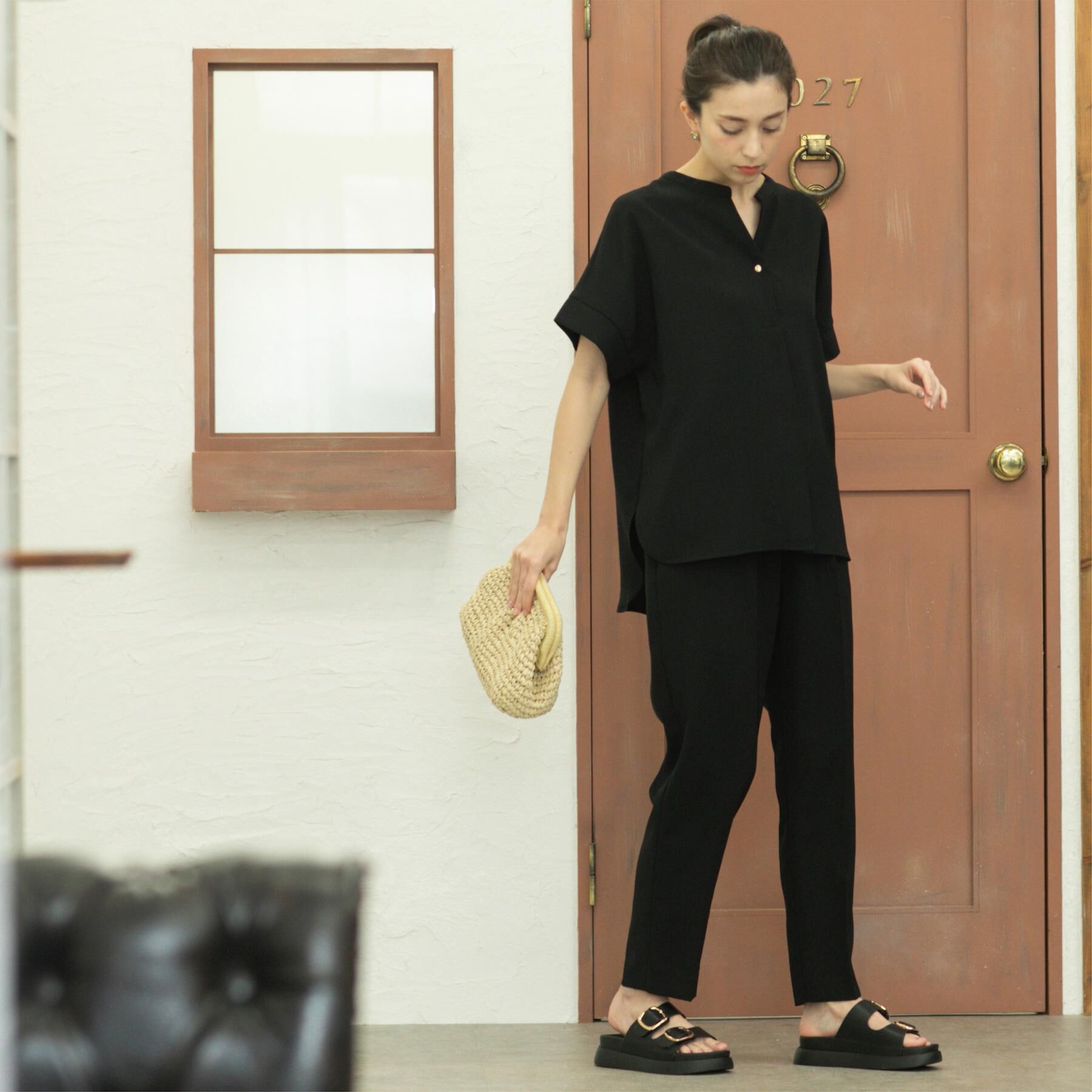 OPAQUE.CLIP「《丈が選べる/SS-LLサイズ》美脚ストレッチイージーテーパードパンツ/セットアップ対応【防シワ/洗」|その他|