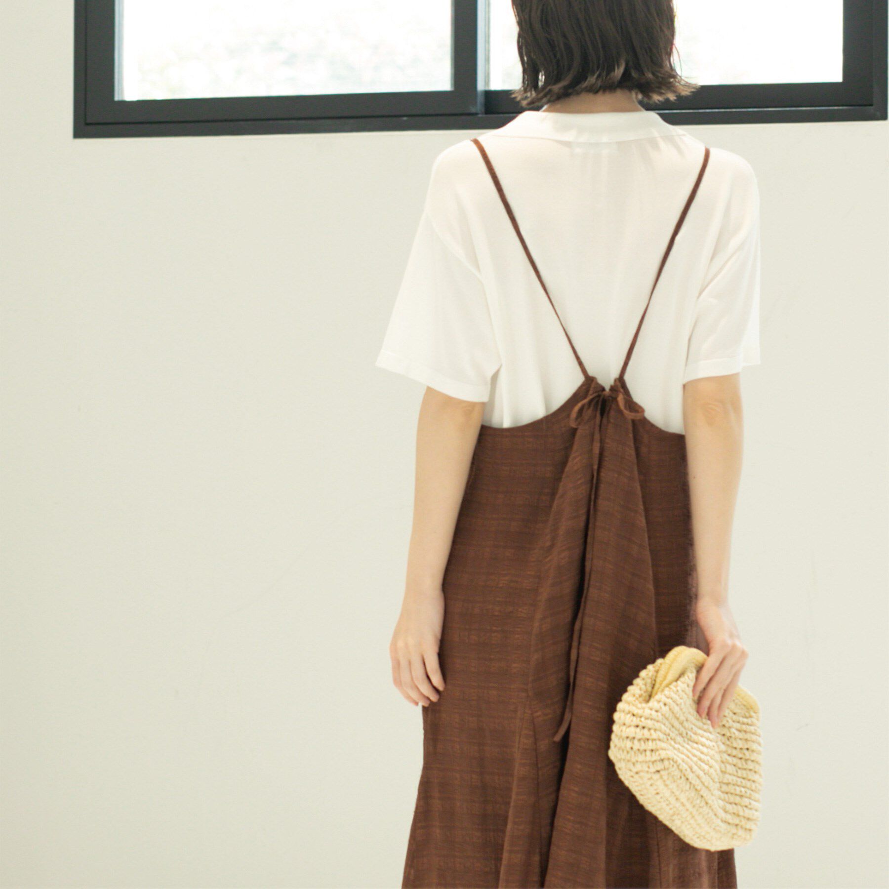 OPAQUE.CLIP「シアーチェックキャミワンピース【洗濯機洗い可】」|ワンピース|