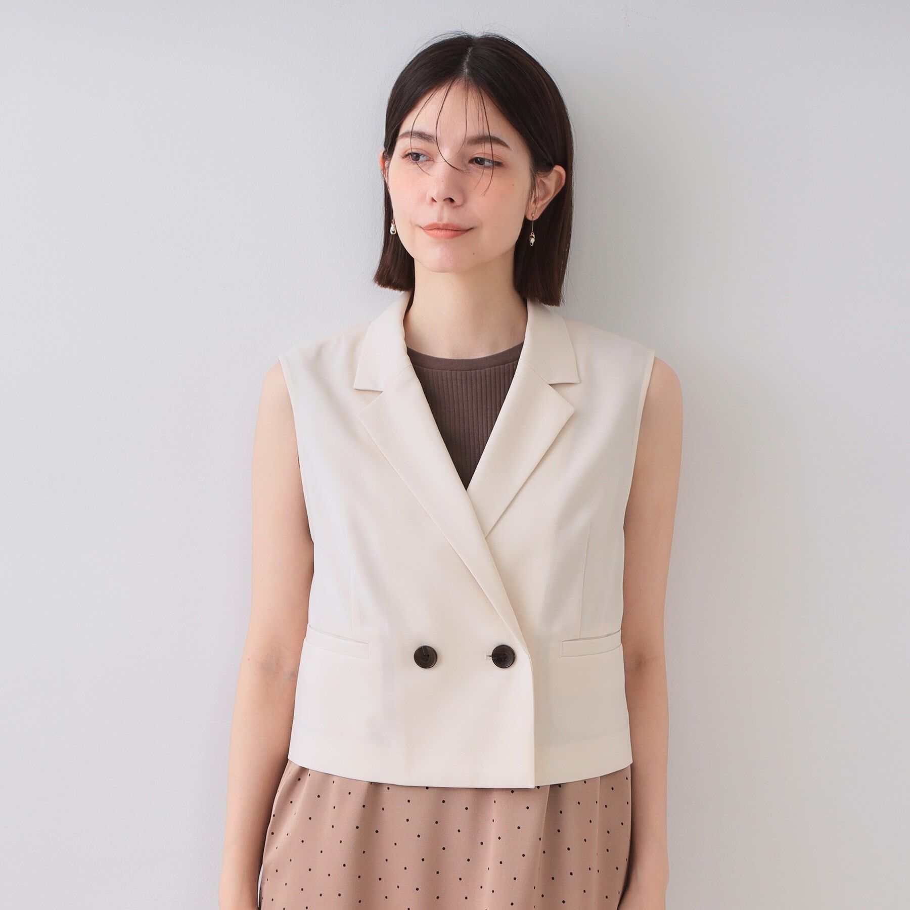 OPAQUE.CLIP「ショートテーラードジレ【接触冷感/洗濯機洗い可】」|ベスト・ジレ|