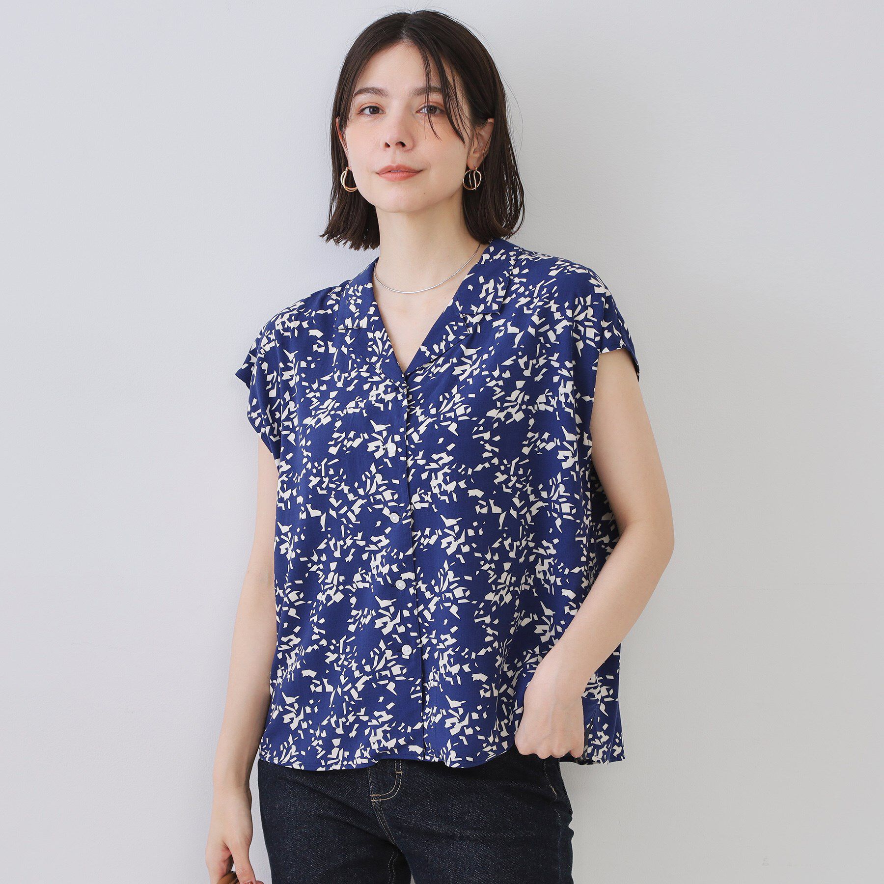 OPAQUE.CLIP「幾何柄プリントシャツ/セットアップ対応【洗える】」|シャツ・ブラウス|