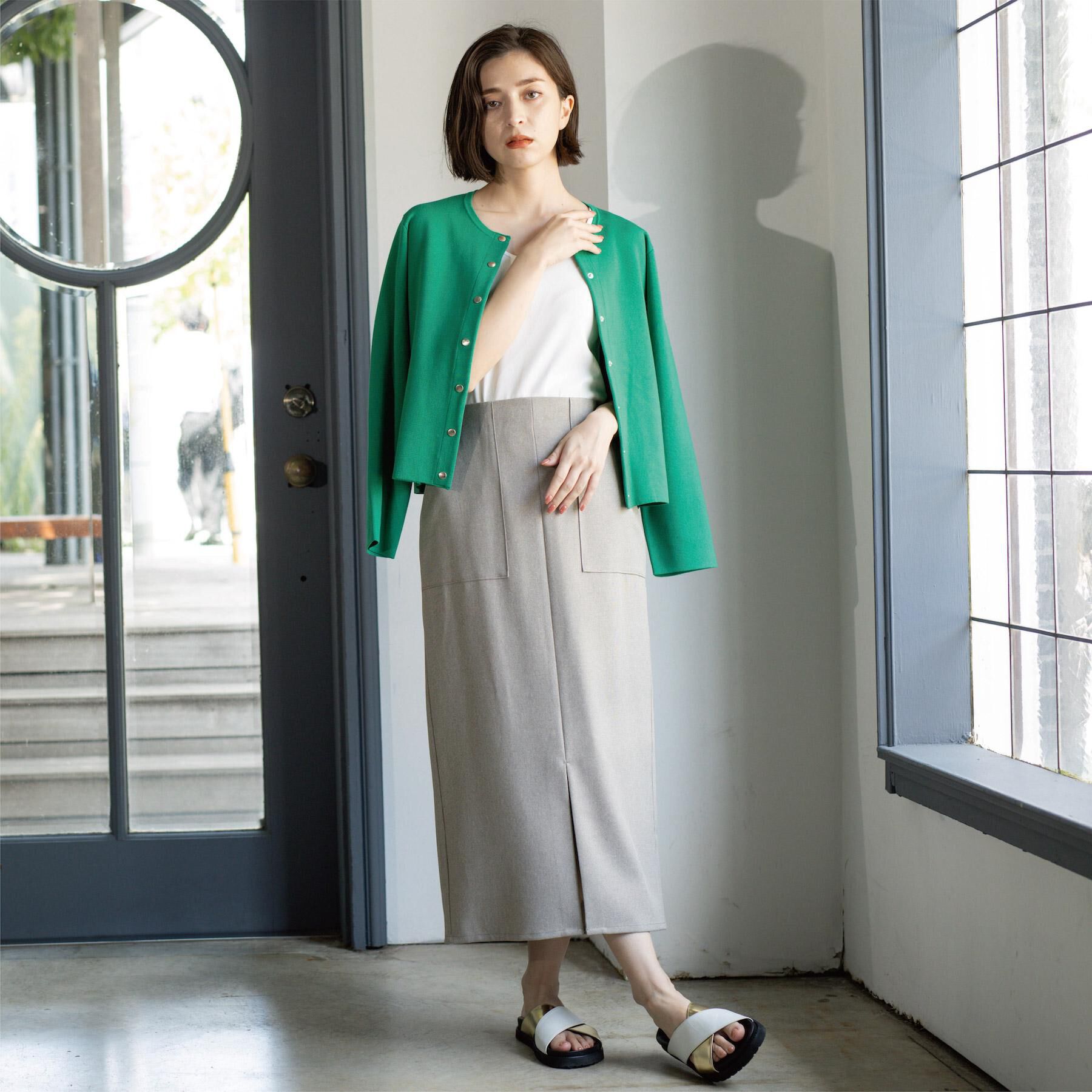 OPAQUE.CLIP「スナップボタンニットカーディガン【UVケア/洗濯機OK】《6col/S～LL》」|カーディガン|