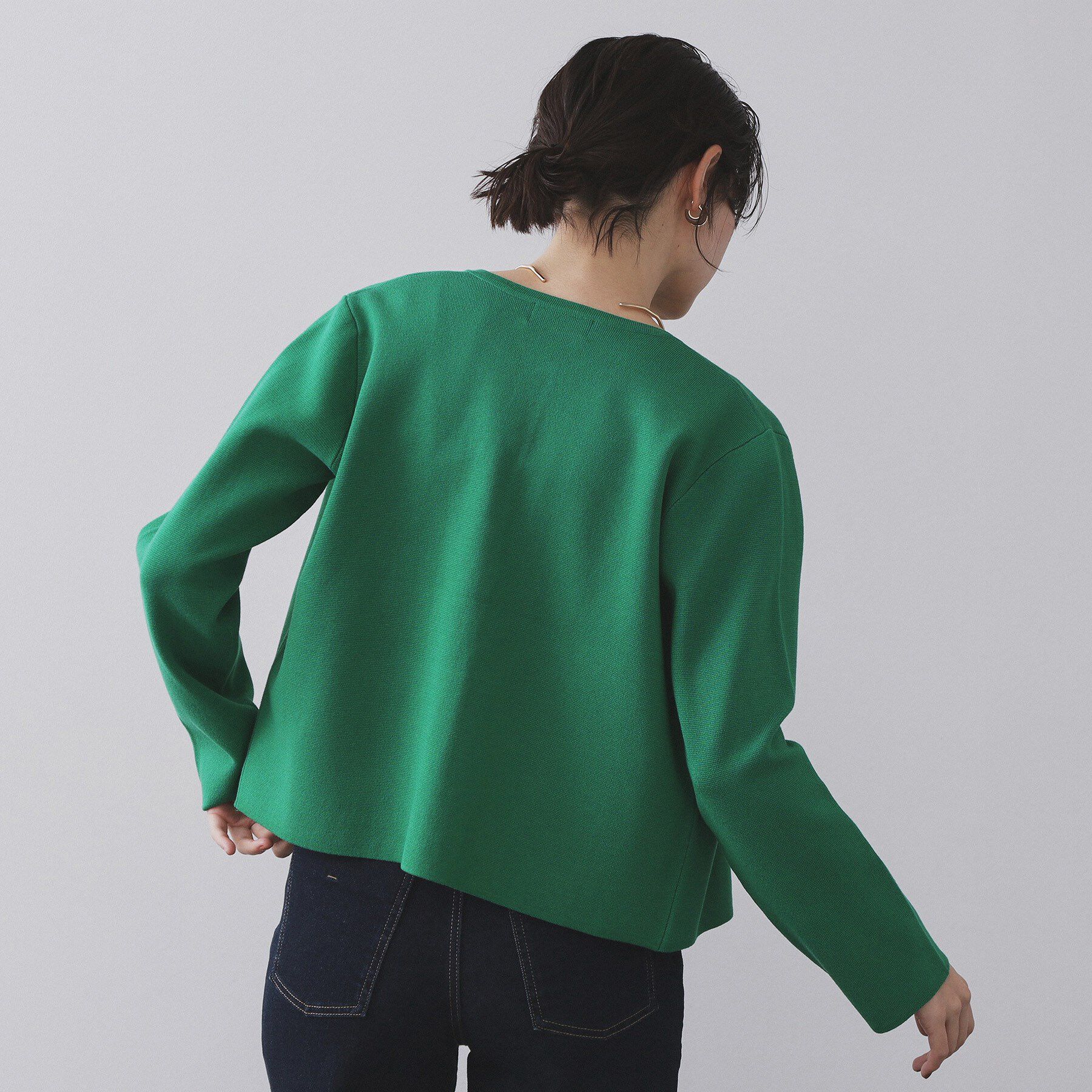 OPAQUE.CLIP「スナップボタンニットカーディガン【UVケア/洗濯機OK】《6col/S～LL》」|カーディガン|