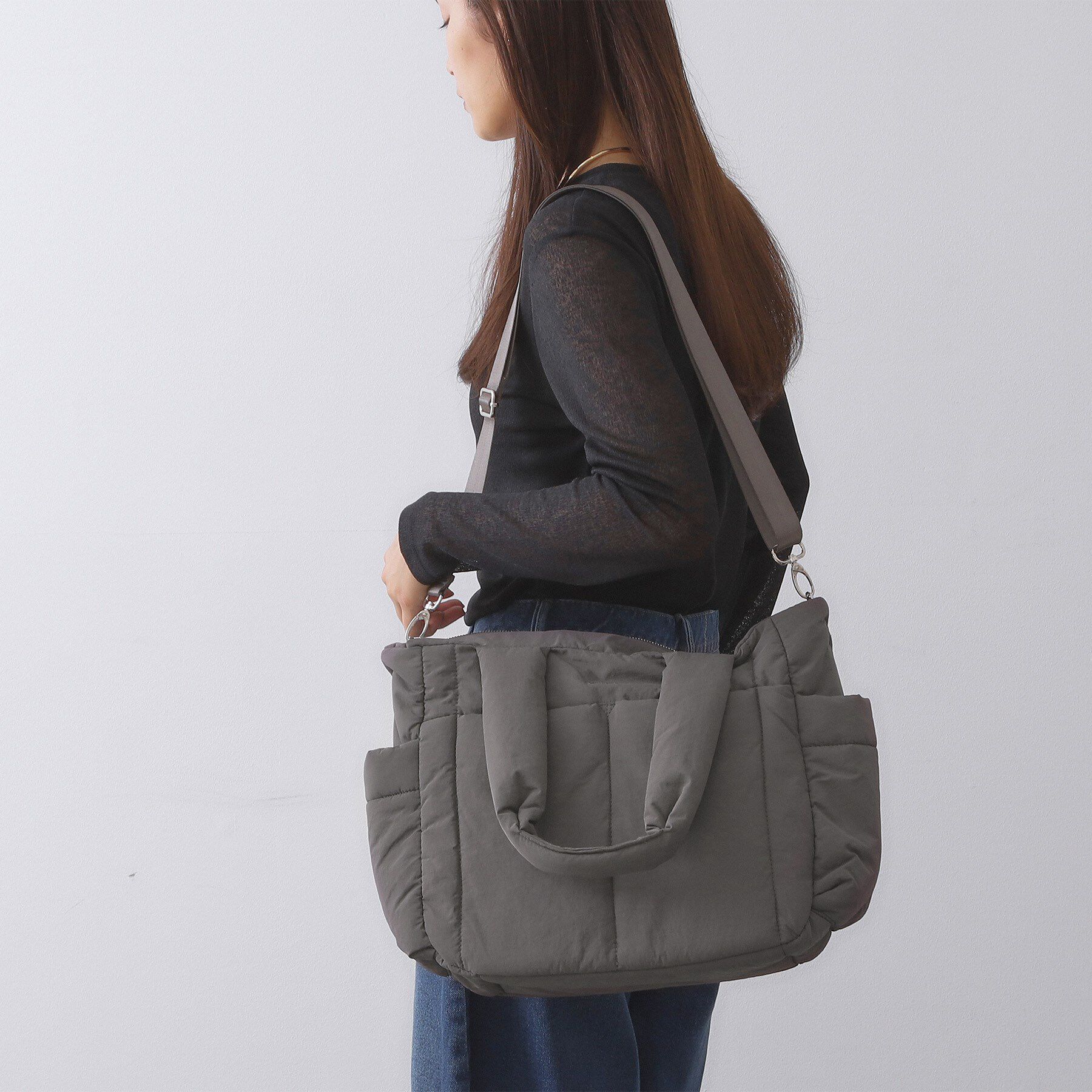 OPAQUE.CLIP「【2WAY/軽量】パフィートラベルビッグトートバッグ」|トートバッグ|