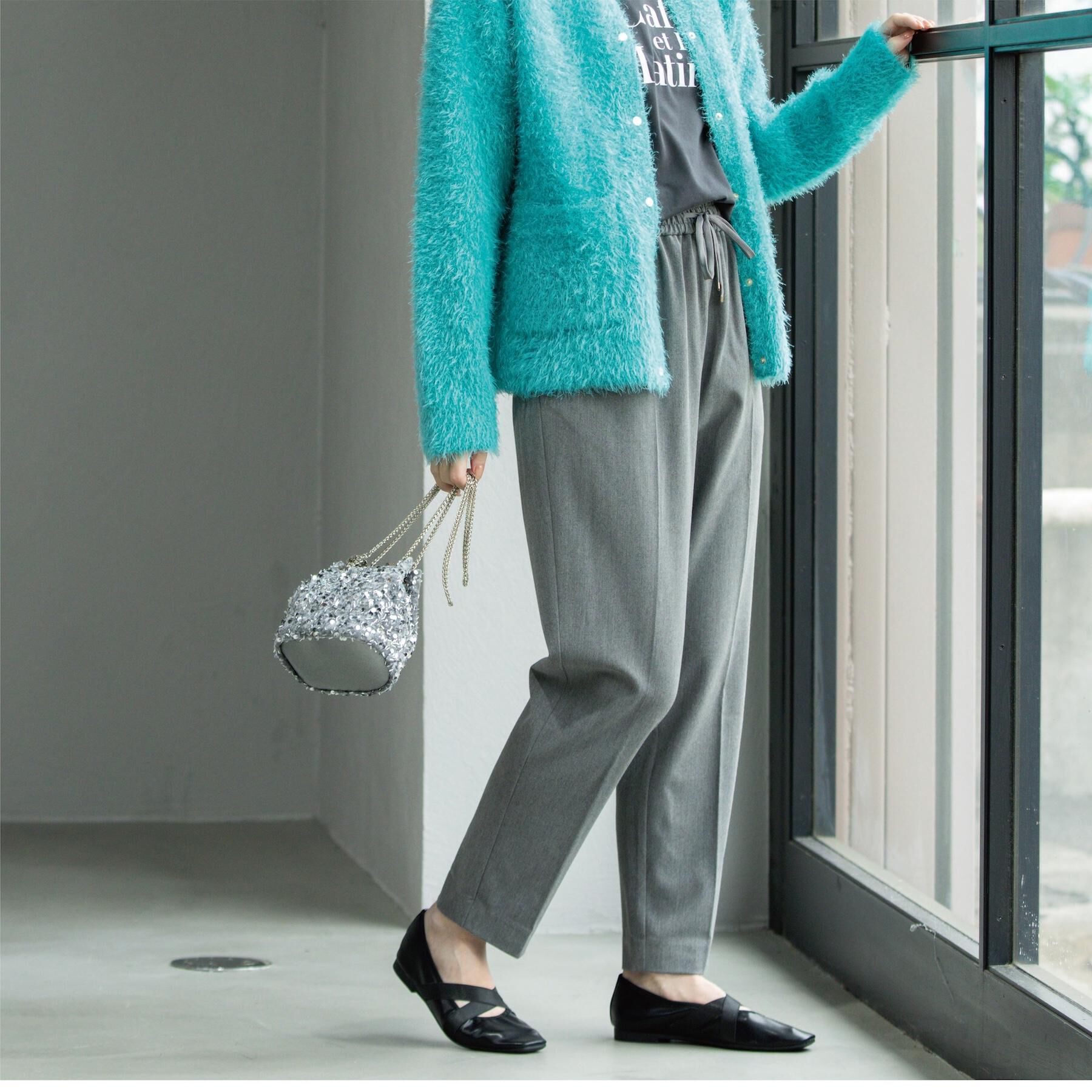 OPAQUE.CLIP「ウォームタッチ イージーテーパードパンツ【洗濯機洗OK/ストレッチ】≪SS～LL≫」|その他|チャコールグレー(0