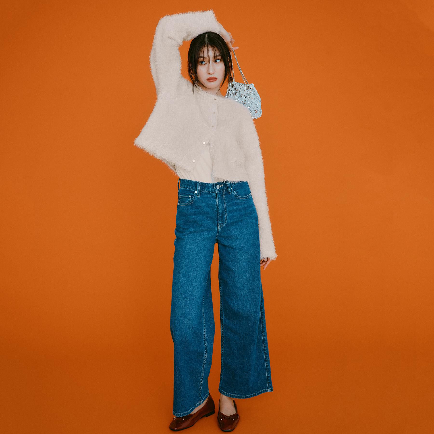 OPAQUE.CLIP「シャギーショートカーディガン【洗濯機OK】《6col》」|カーディガン|