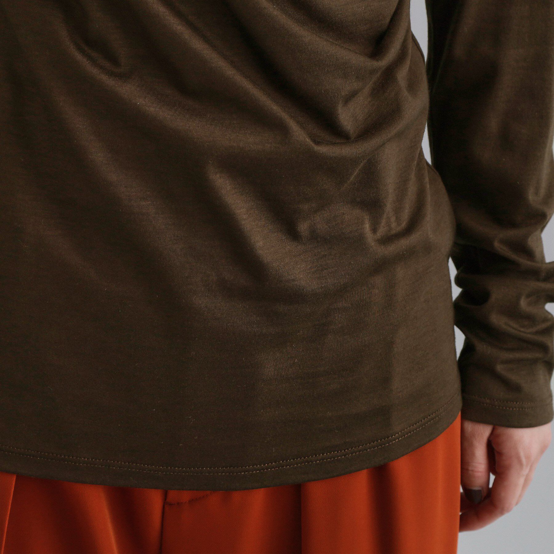 OPAQUE.CLIP「【es】アシメドレープカットソー【洗濯機OK】」|Tシャツ・カットソー|