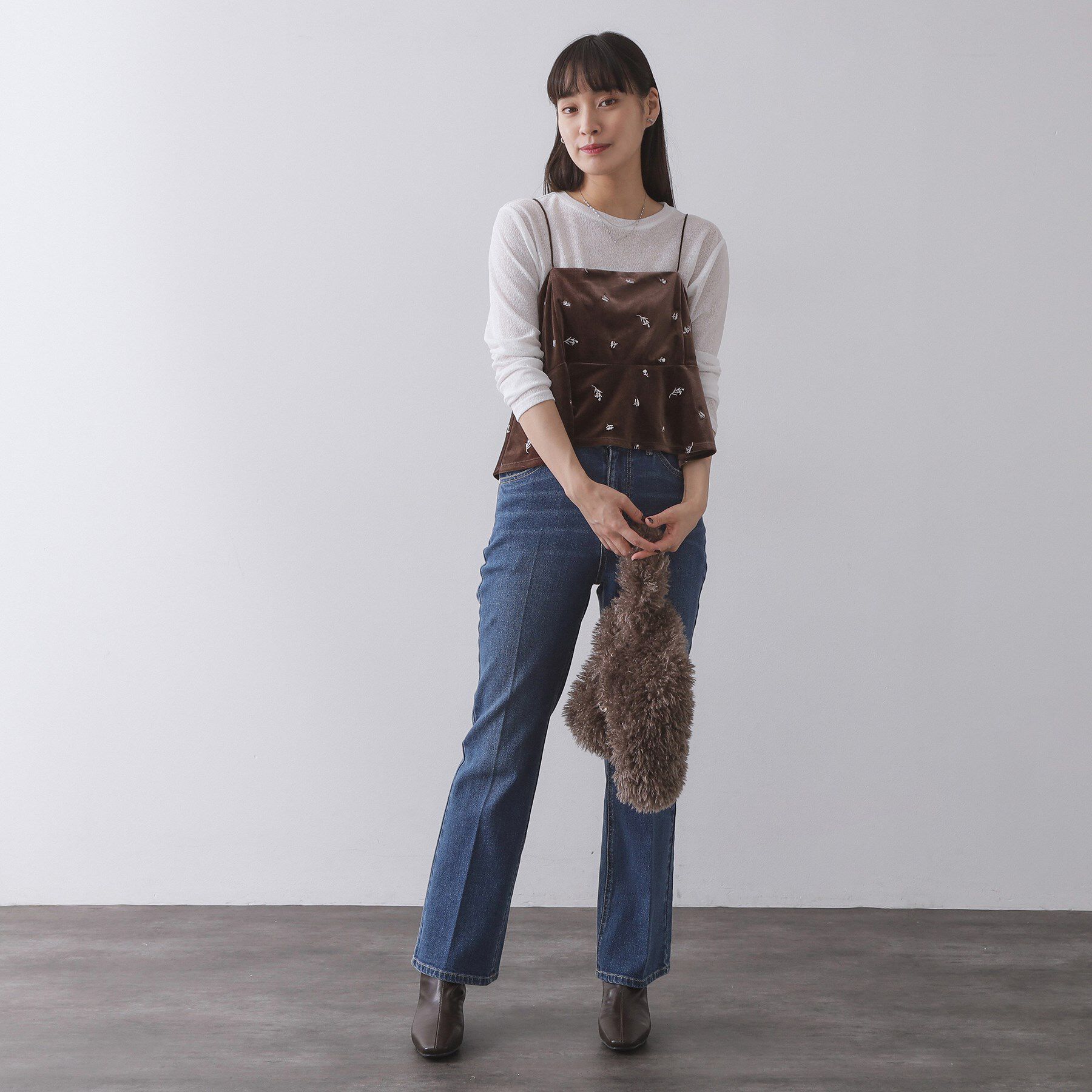 OPAQUE.CLIP「ベロアキャミ/セットアップ対応可【洗濯機OK】」|シャツ・ブラウス|