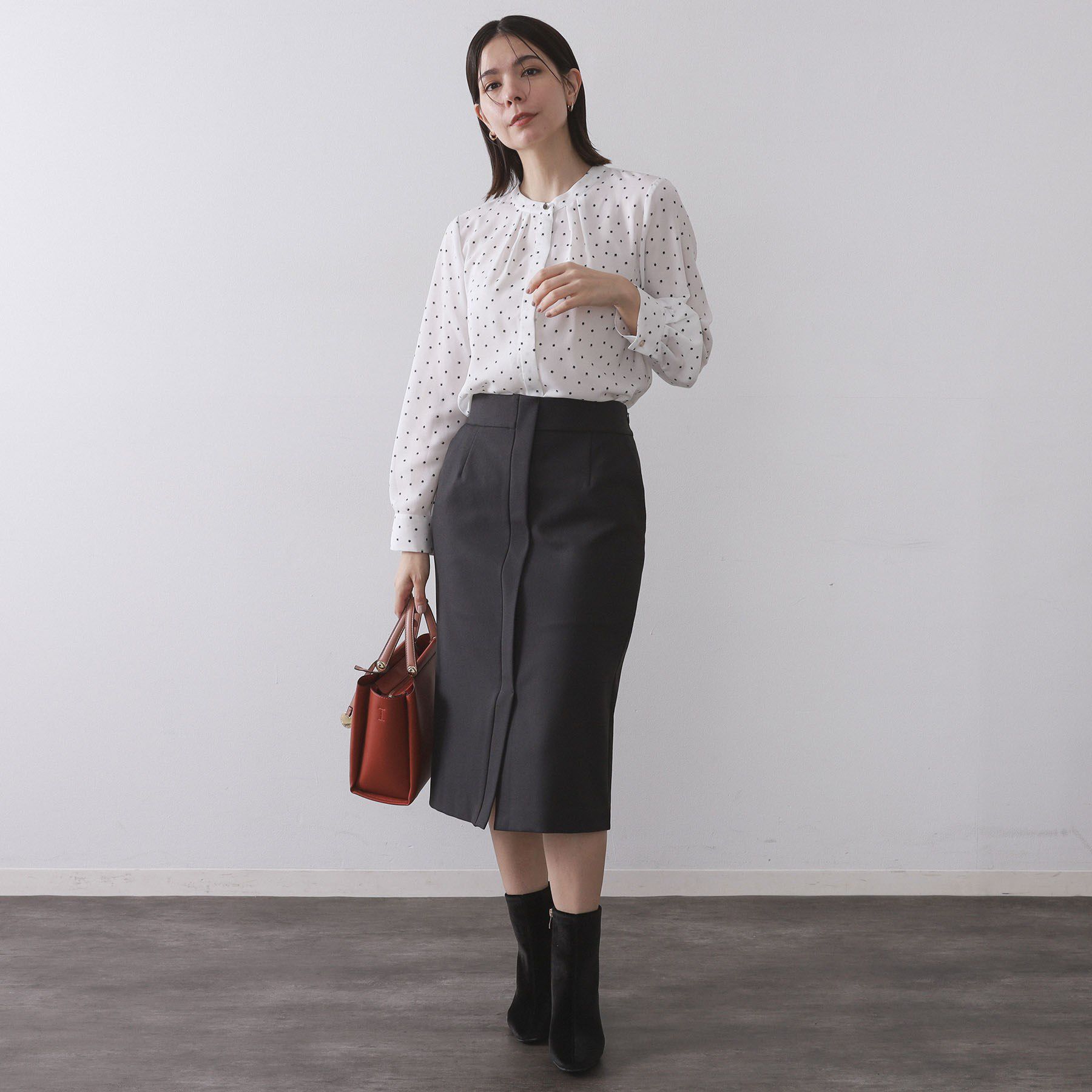 OPAQUE.CLIP「プリント柄タックデザインブラウス【洗濯機OK】」|シャツ・ブラウス|