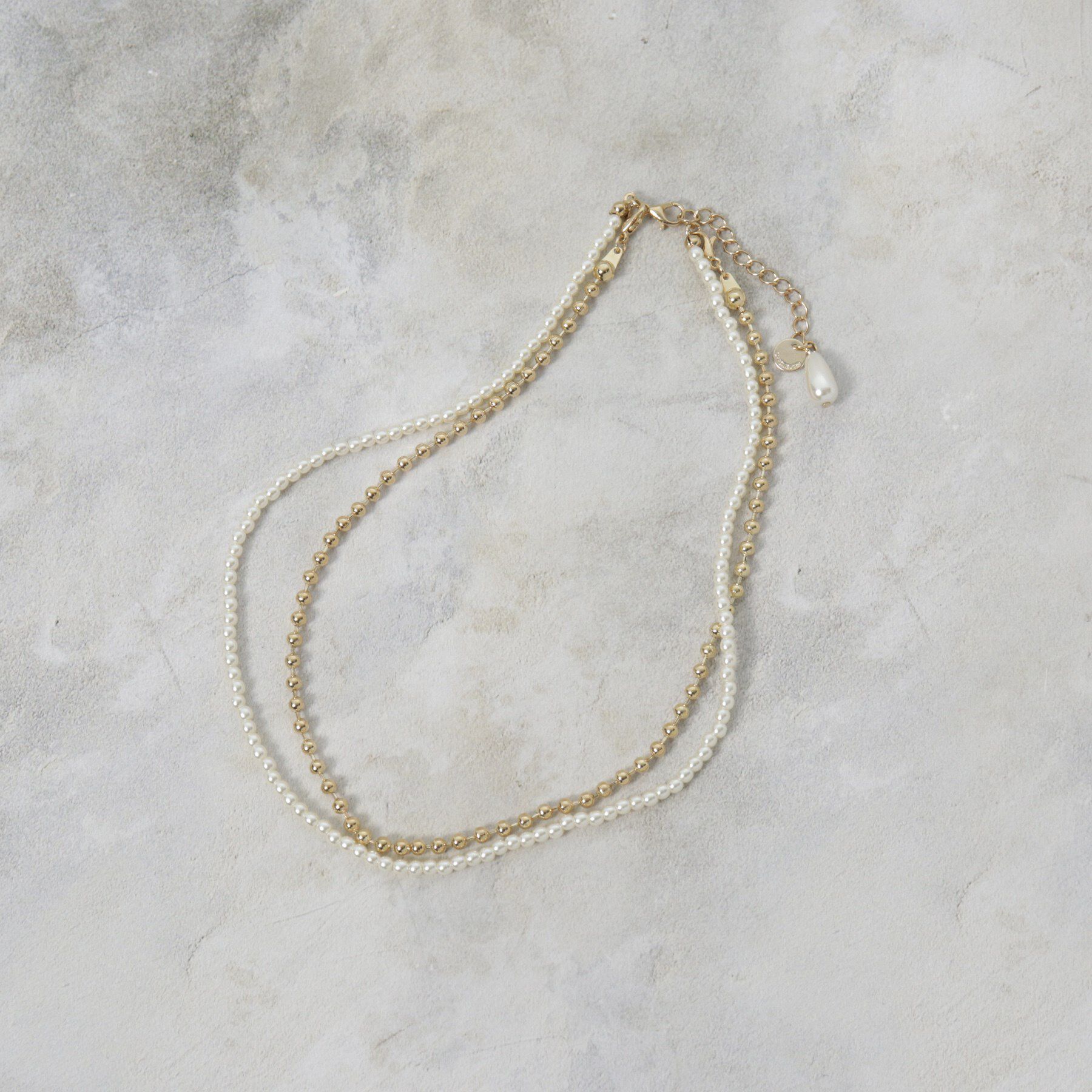 OPAQUE.CLIP「【5WAY】フェイクパール&times;ボールチェーンネックレス」|ネックレス|