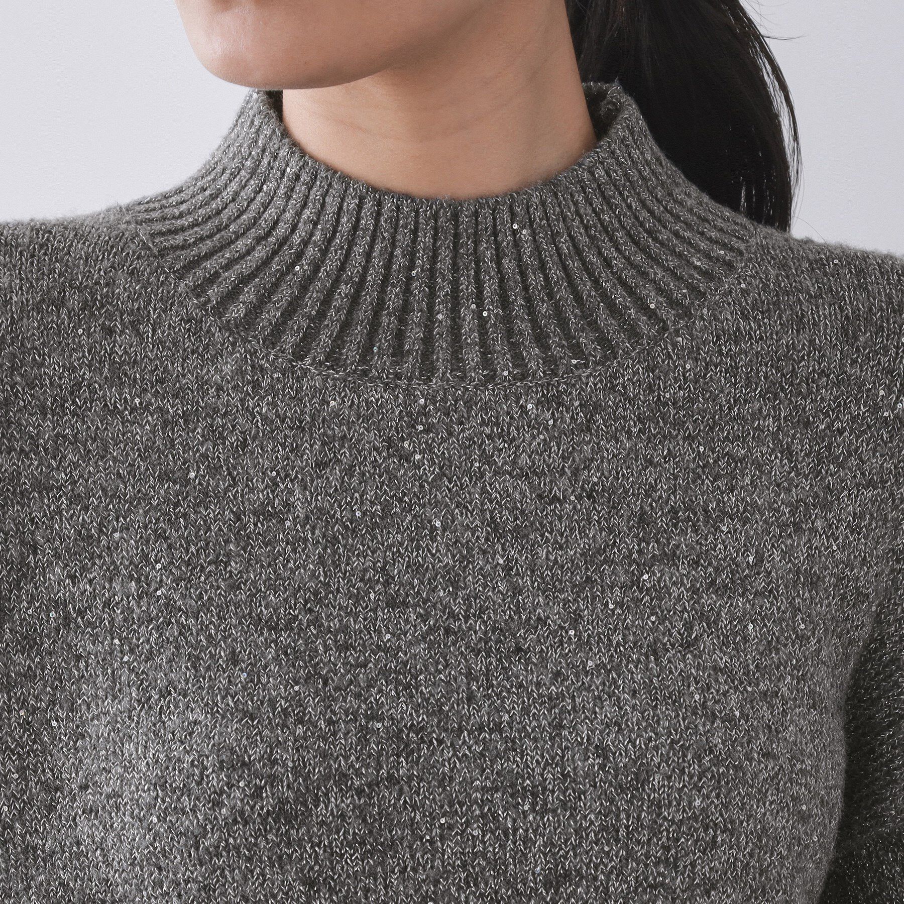 OPAQUE.CLIP「ラメスパンコールハイネックニット/セットアップ対応可【洗濯機OK】」|ニット・セーター|