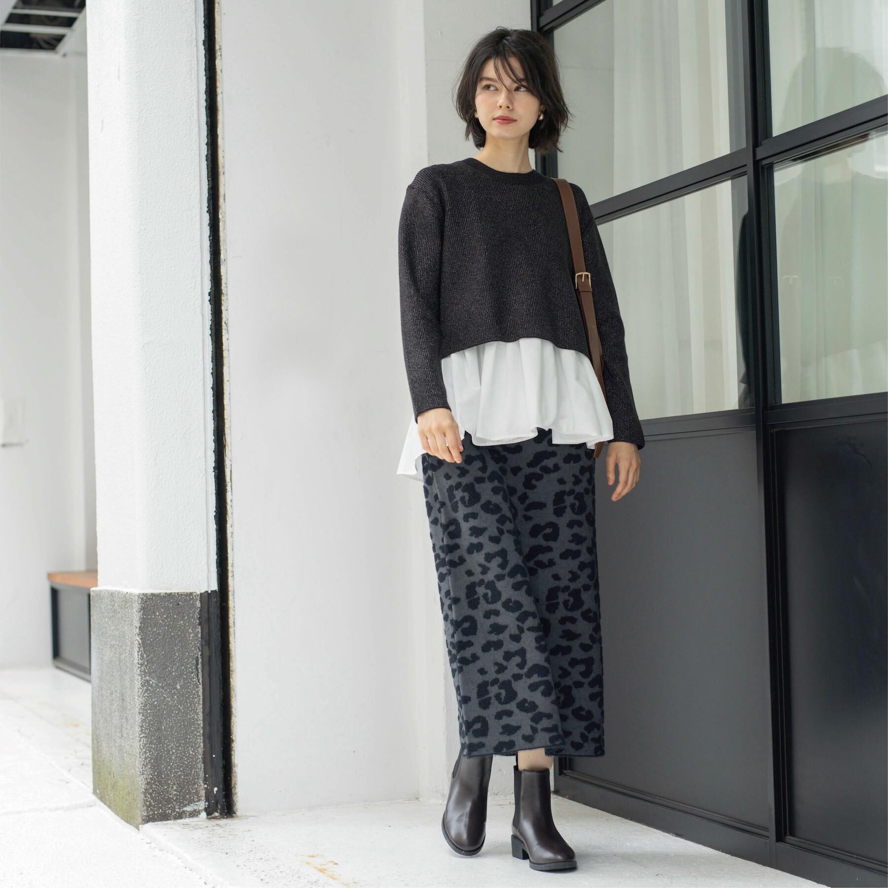 OPAQUE.CLIP「《ツインセット》ショートラメニット&times;フレアタンクトップ【洗濯機OK】」|その他|