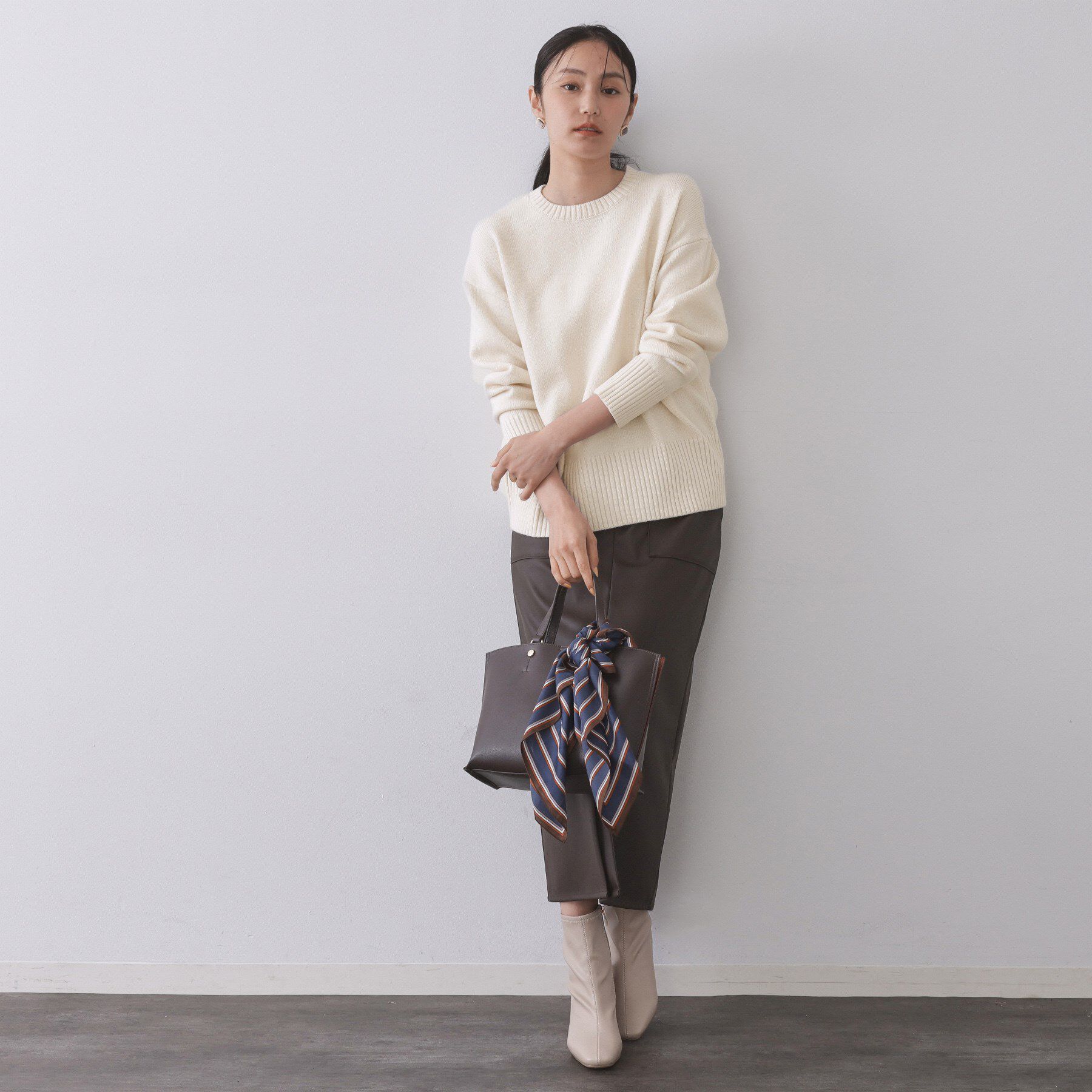 OPAQUE.CLIP「バックボタンリラクシーニット【洗濯機OK】」|ニット・セーター|