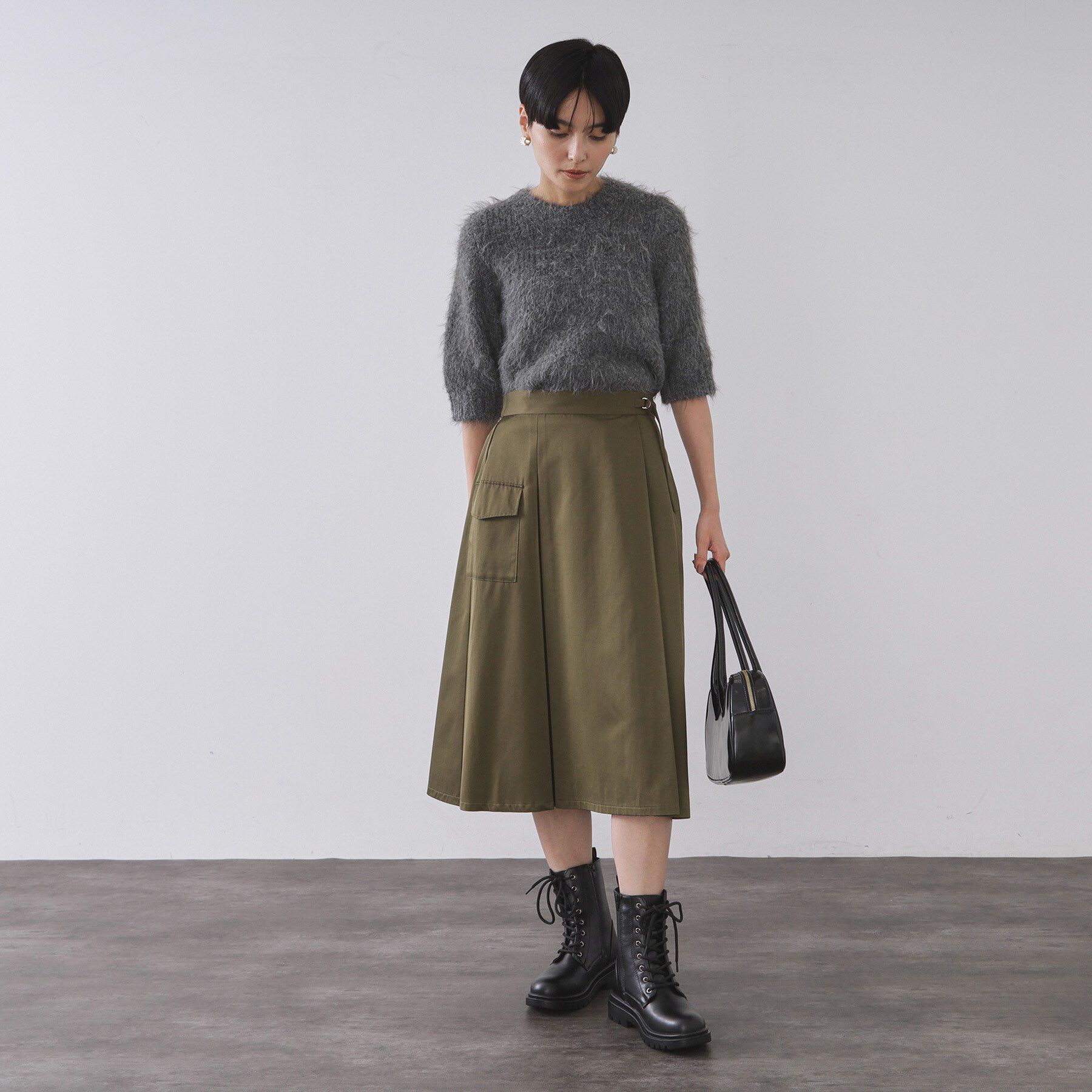 OPAQUE.CLIP「【生活防水】厚底タンクソールレースアップブーツ」|ショートブーツ|