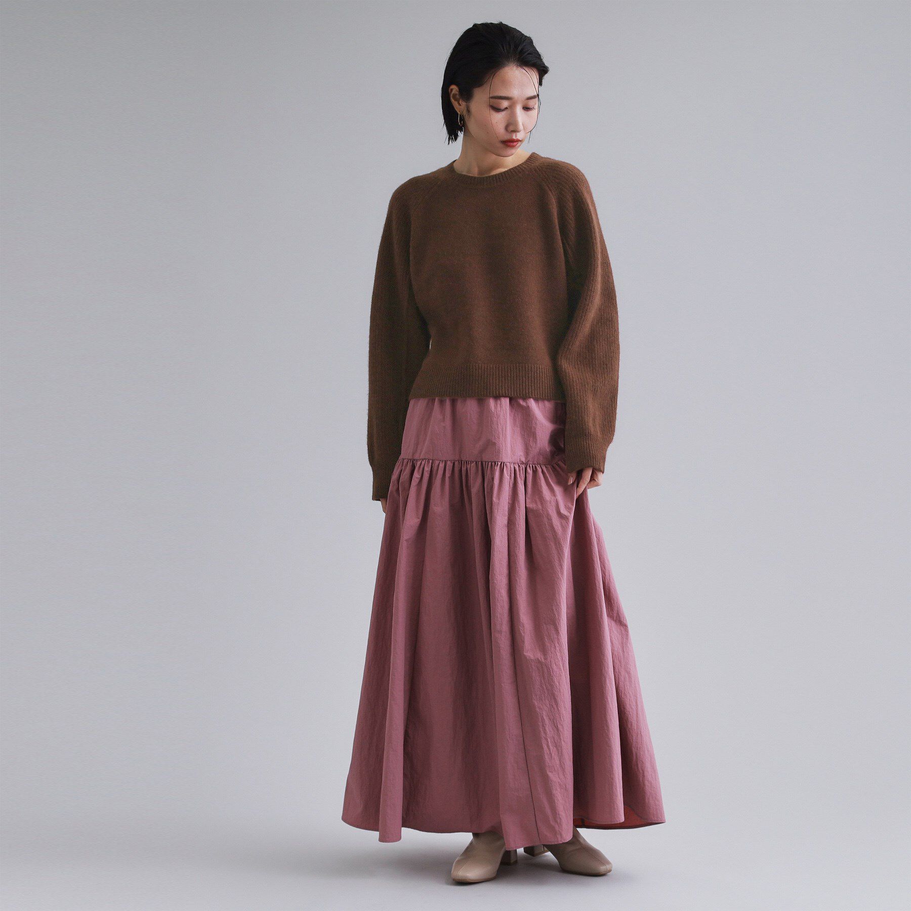 OPAQUE.CLIP「【es】メリノウール クルーミドルゲージニット」|ニット・セーター|