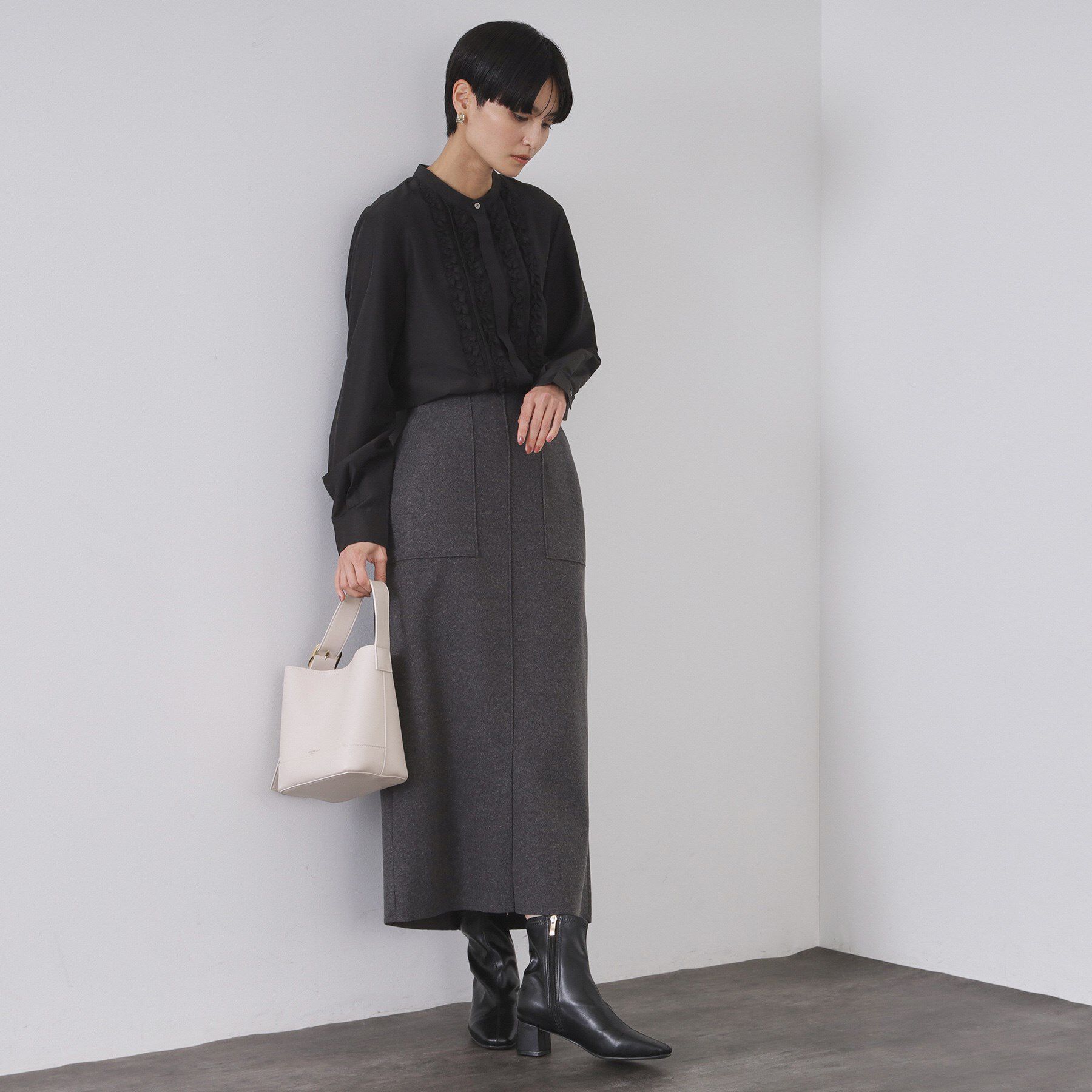 OPAQUE.CLIP「フロントフリルブラウス【洗濯機OK】」|シャツ・ブラウス|