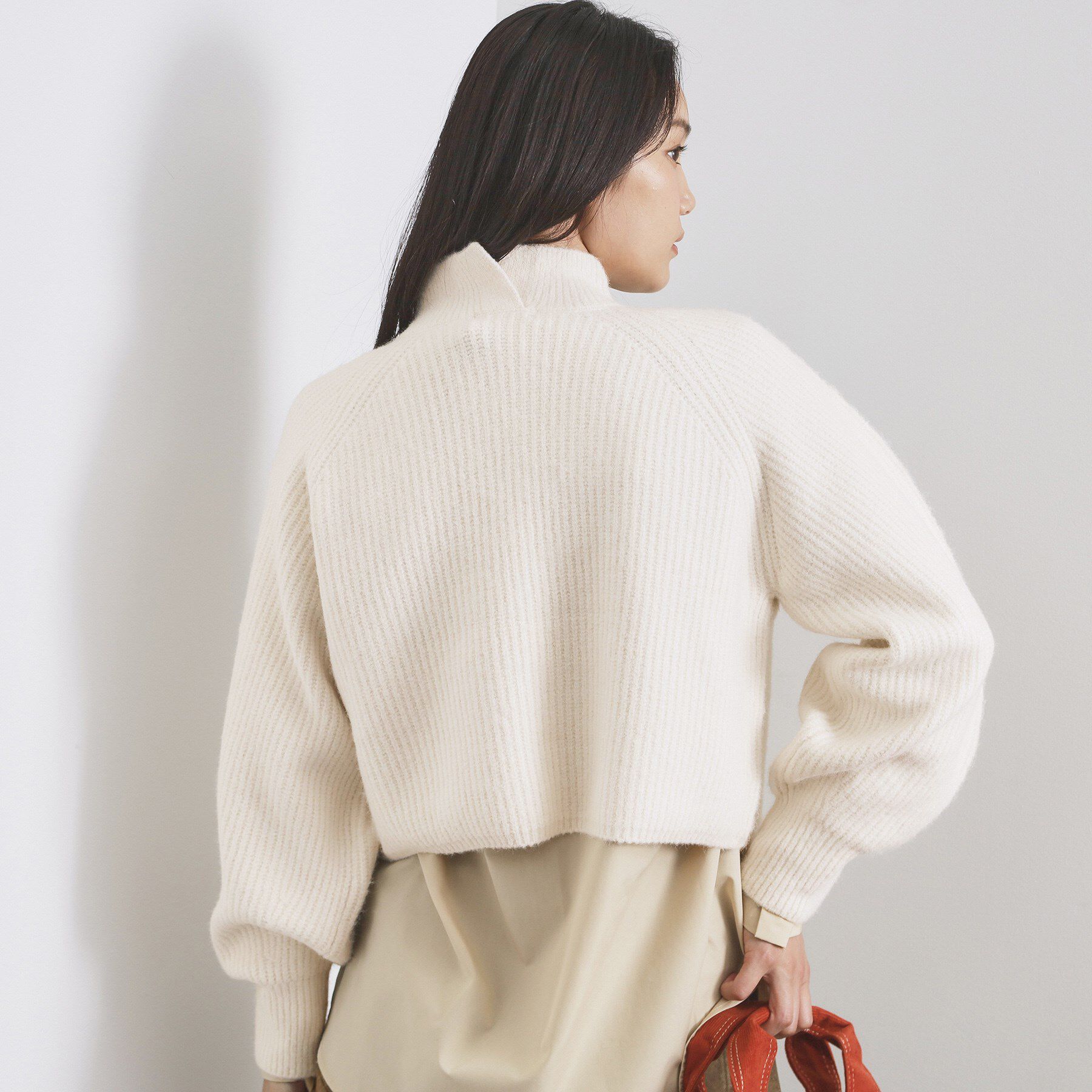 OPAQUE.CLIP「MIXミドルゲージショートあぜニット【洗濯機OK】」|ニット・セーター|