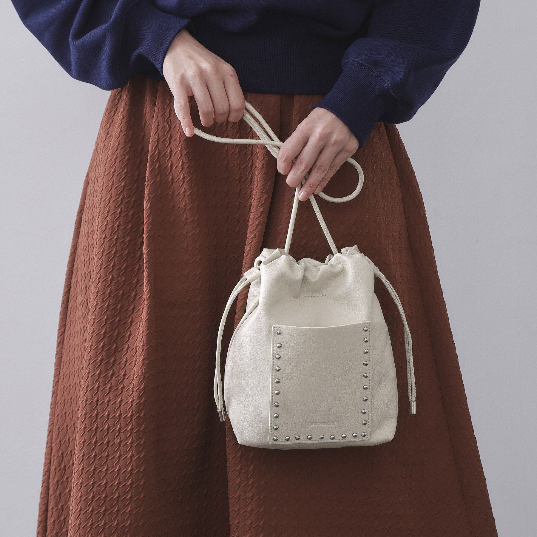 OPAQUE.CLIP「素材アソートサイドドロストミニショルダーバッグ【長さ調整可能】」|ショルダー・メッセンジャー|アイボリー(004)