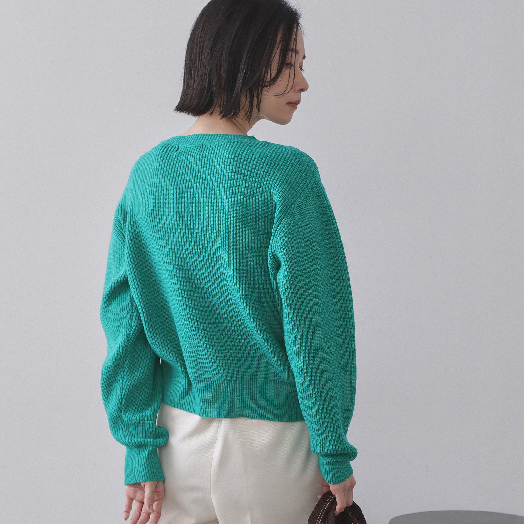 OPAQUE.CLIP「アシンメトリーボタンカーディガン【洗濯機OK】」|カーディガン|