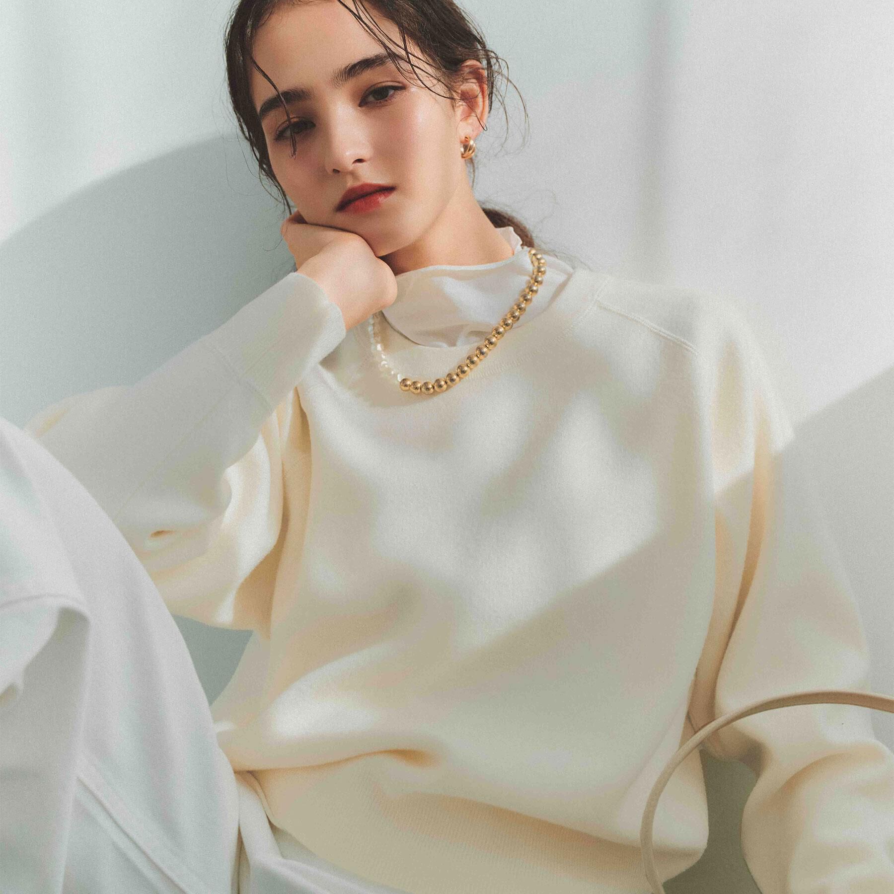 OPAQUE.CLIP「スウェットライクニット【洗濯機OK】」|ニット・セーター|