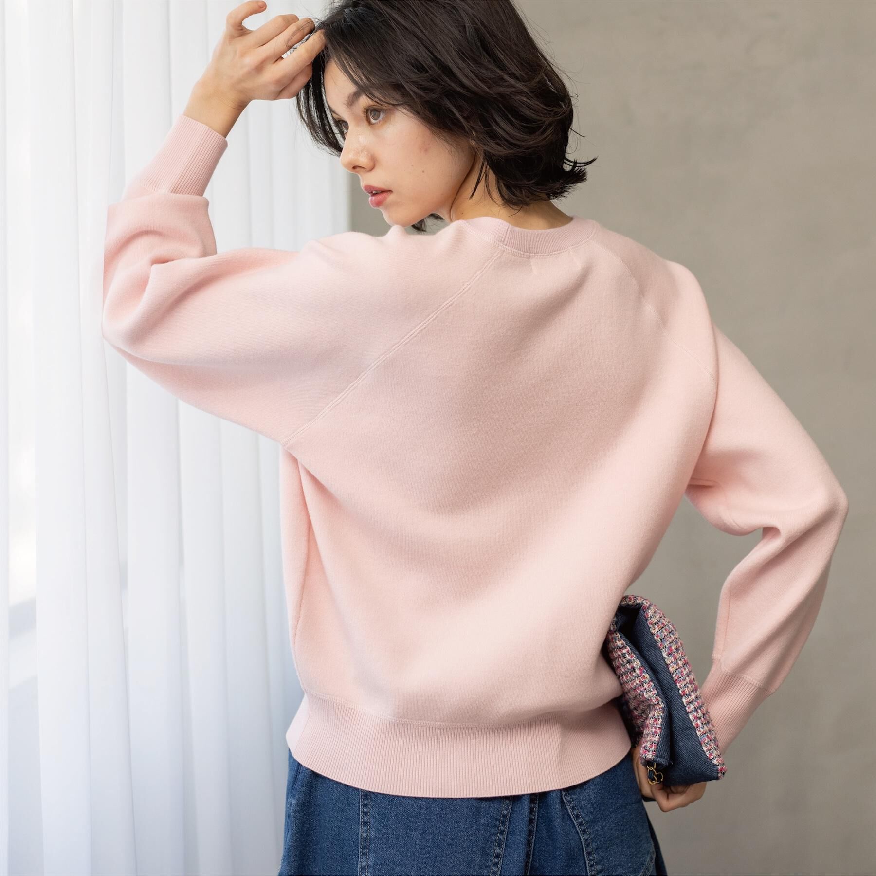 OPAQUE.CLIP「スウェットライクニット【洗濯機OK】」|ニット・セーター|