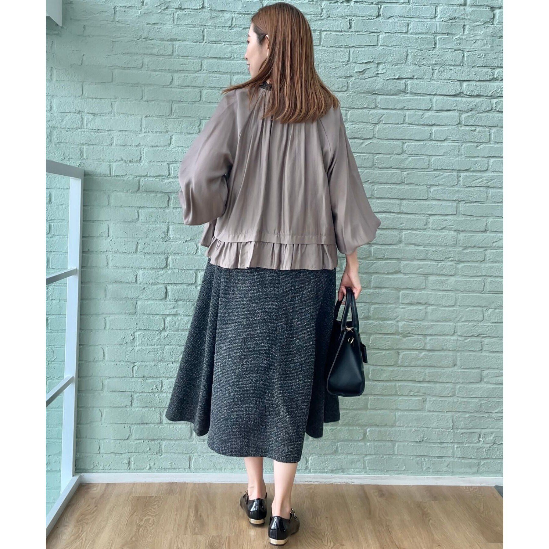 Couture broach「【上品・高見えブルゾン】シルキーローンノーカラーフリルブルゾン」|ブルゾン・スタジャン|