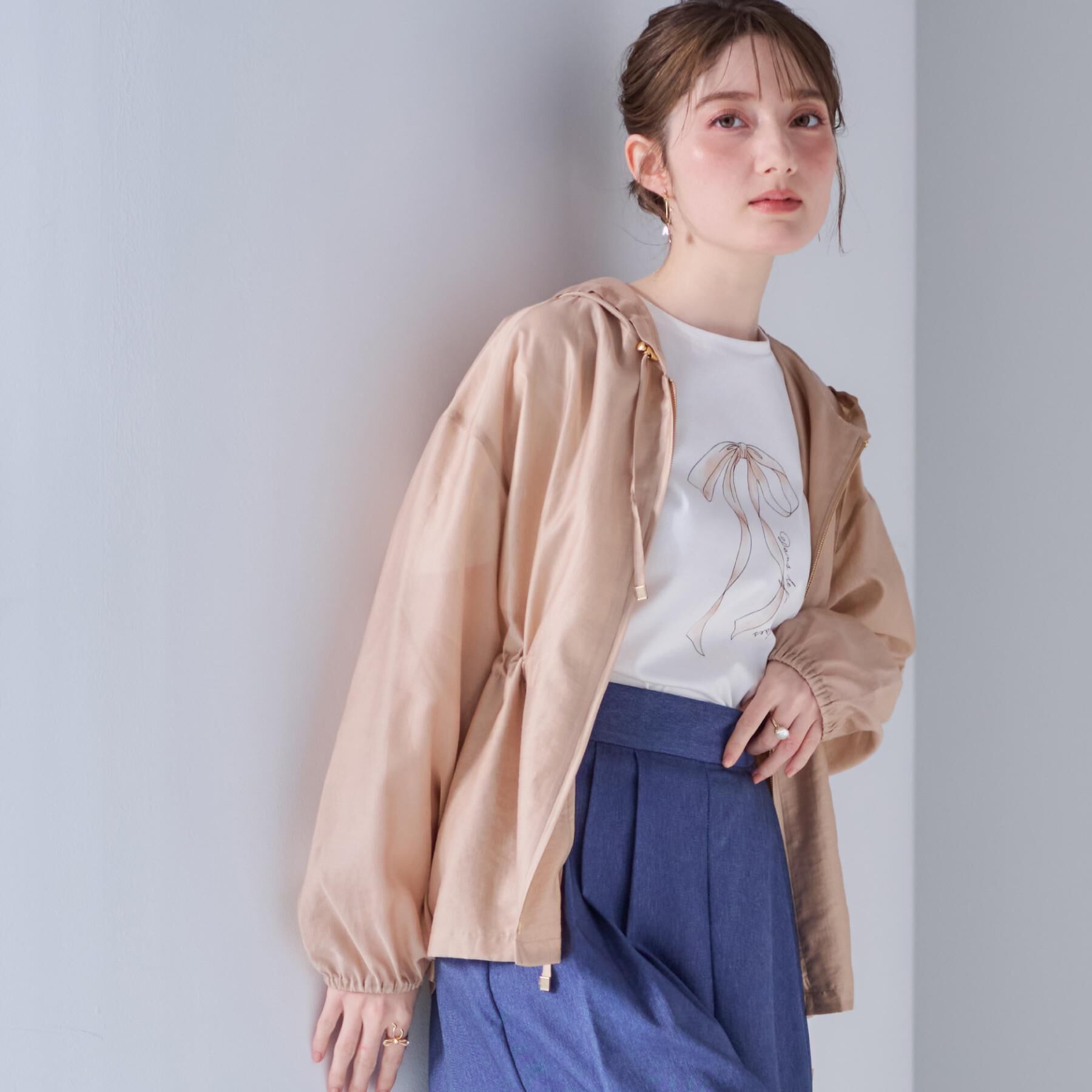 Couture broach「【オシャレな透け感・ペプラム】愛されシアーマンパ」|ブルゾン・スタジャン|