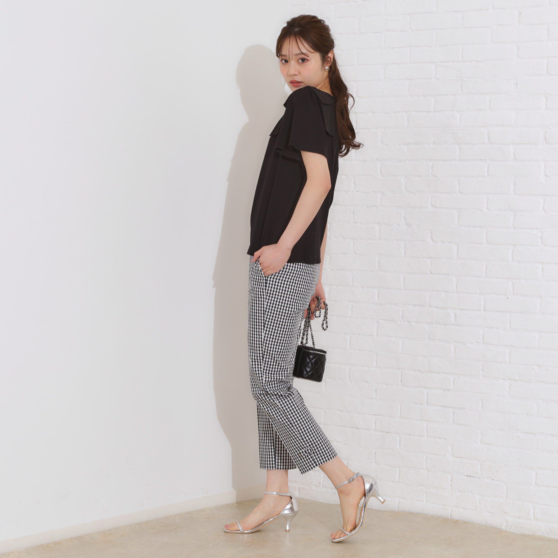 Couture broach「【リボン・マシンウォッシャブル・UV機能・接触冷感】肩リボントップス」|Tシャツ・カットソー|