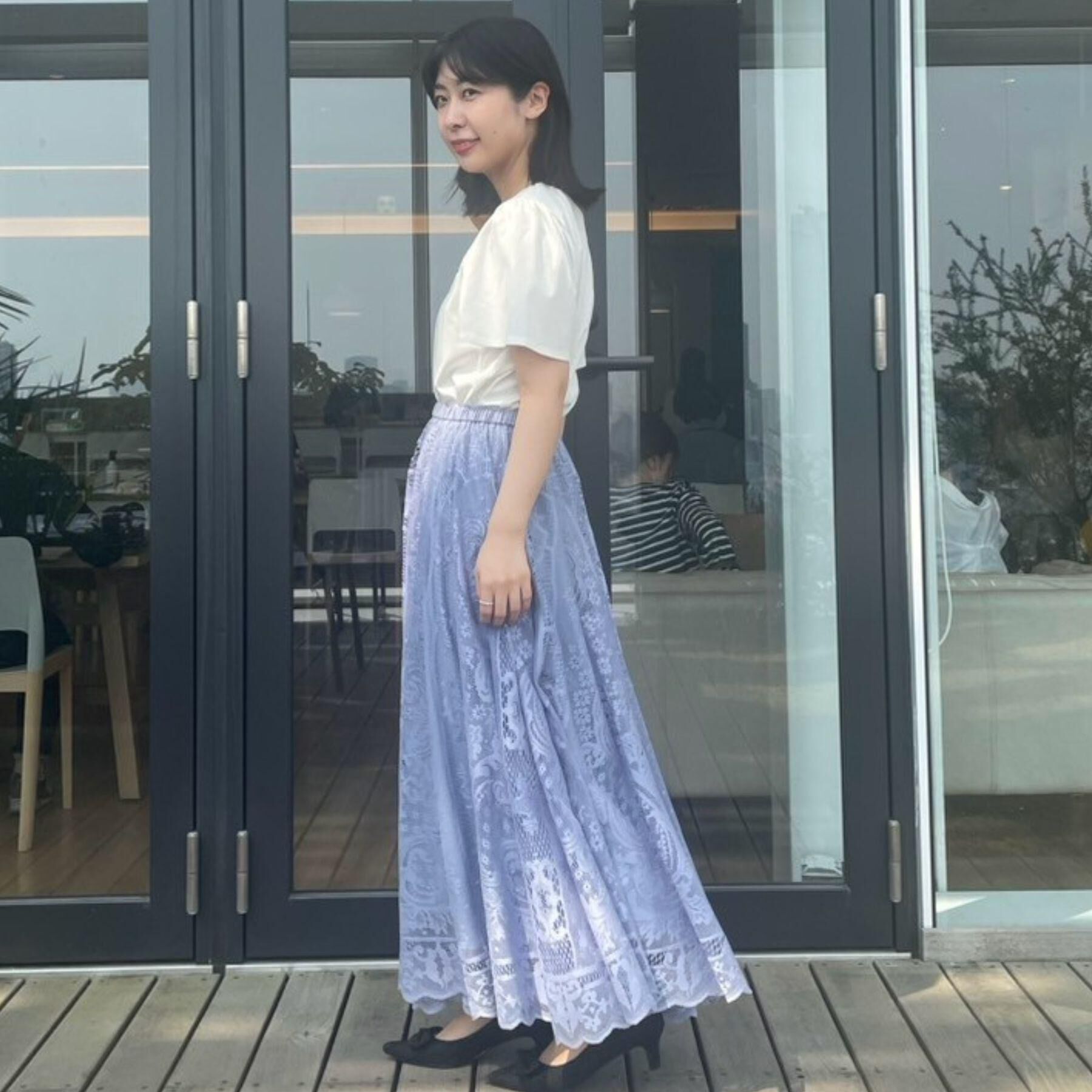 Couture broach「【上品・通勤】サークルレーススカート」|スカート|