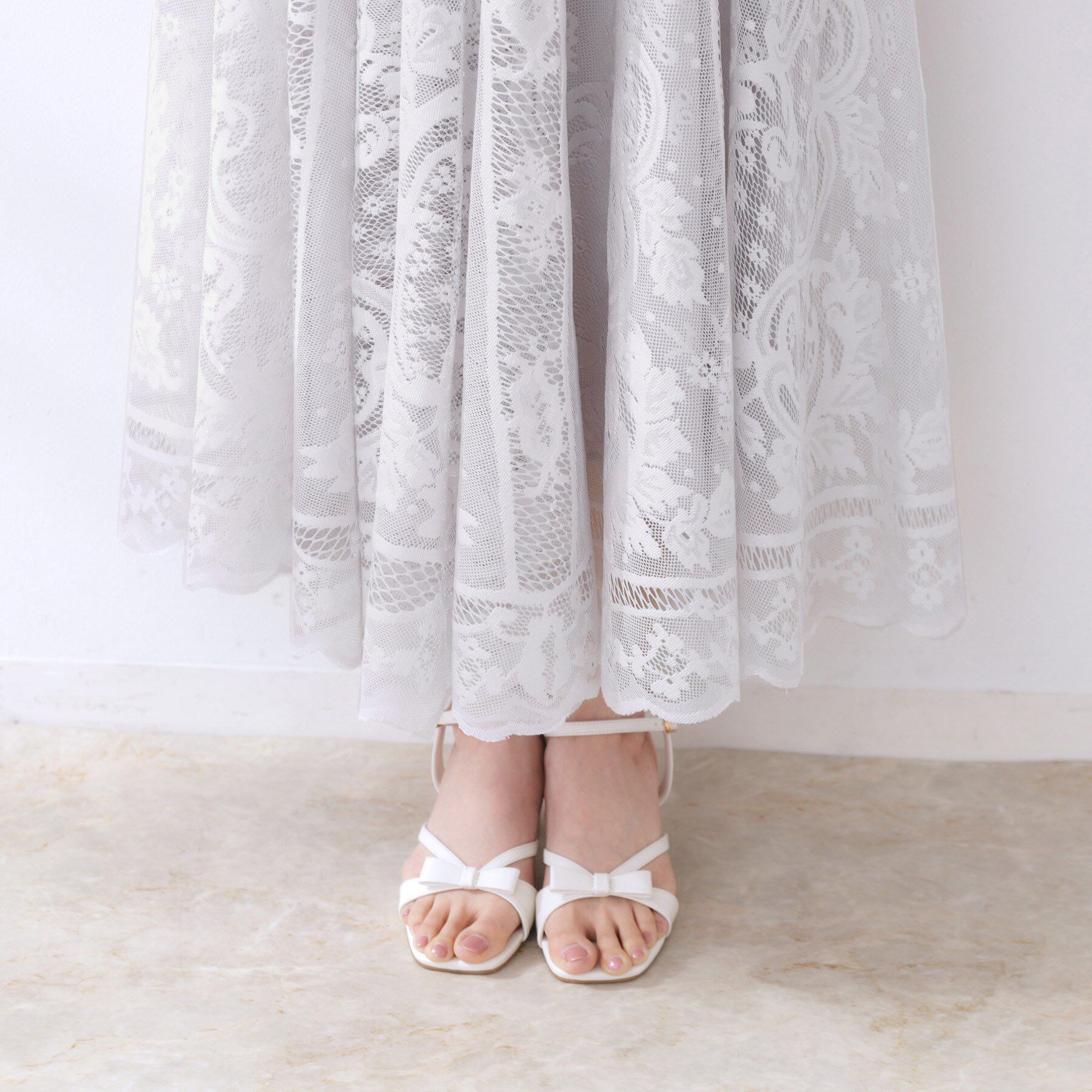 Couture broach「【上品・通勤】サークルレーススカート」|スカート|