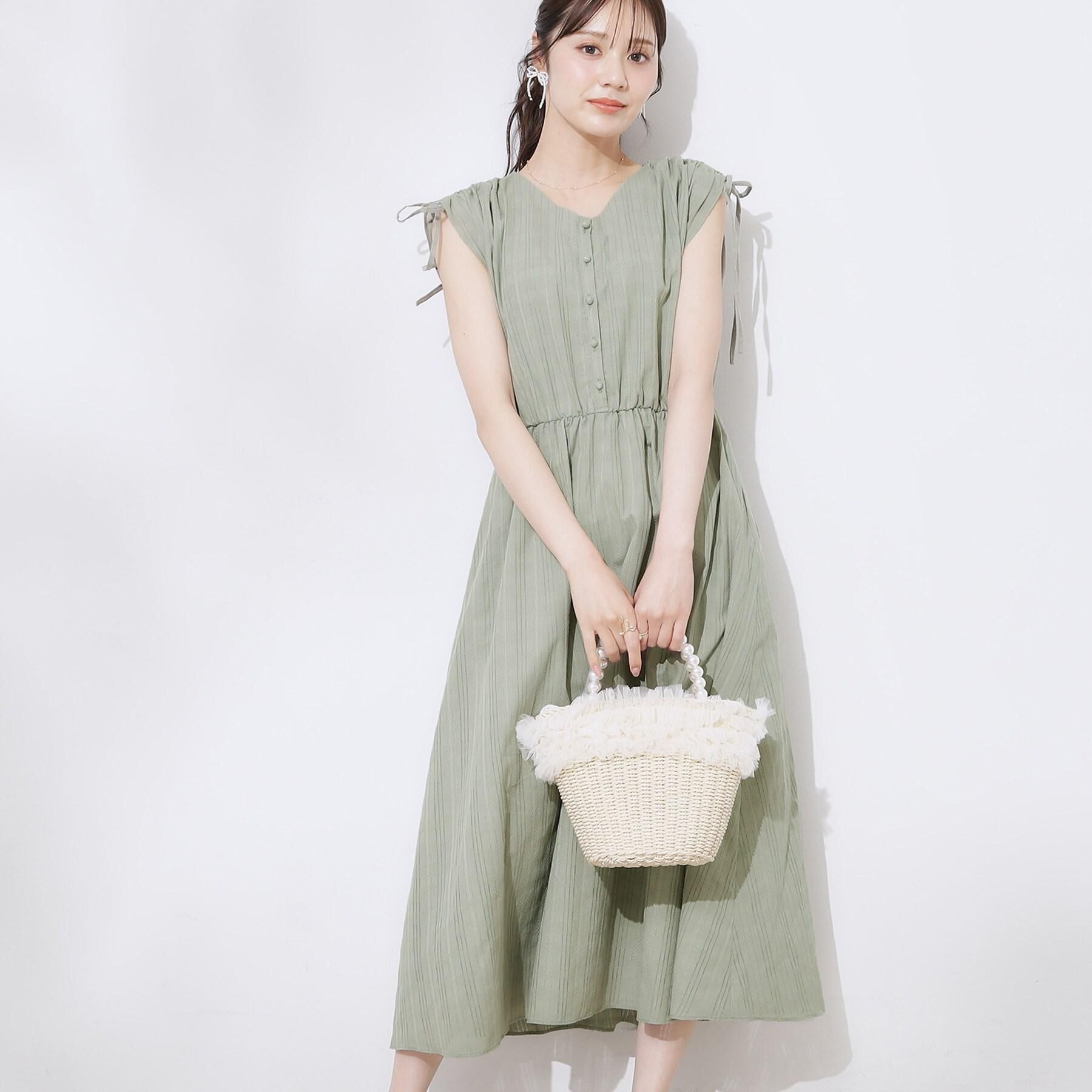 Couture broach「【大人可愛い】カラミチェック サマードレス」|ワンピース|オリーブグリーン(0